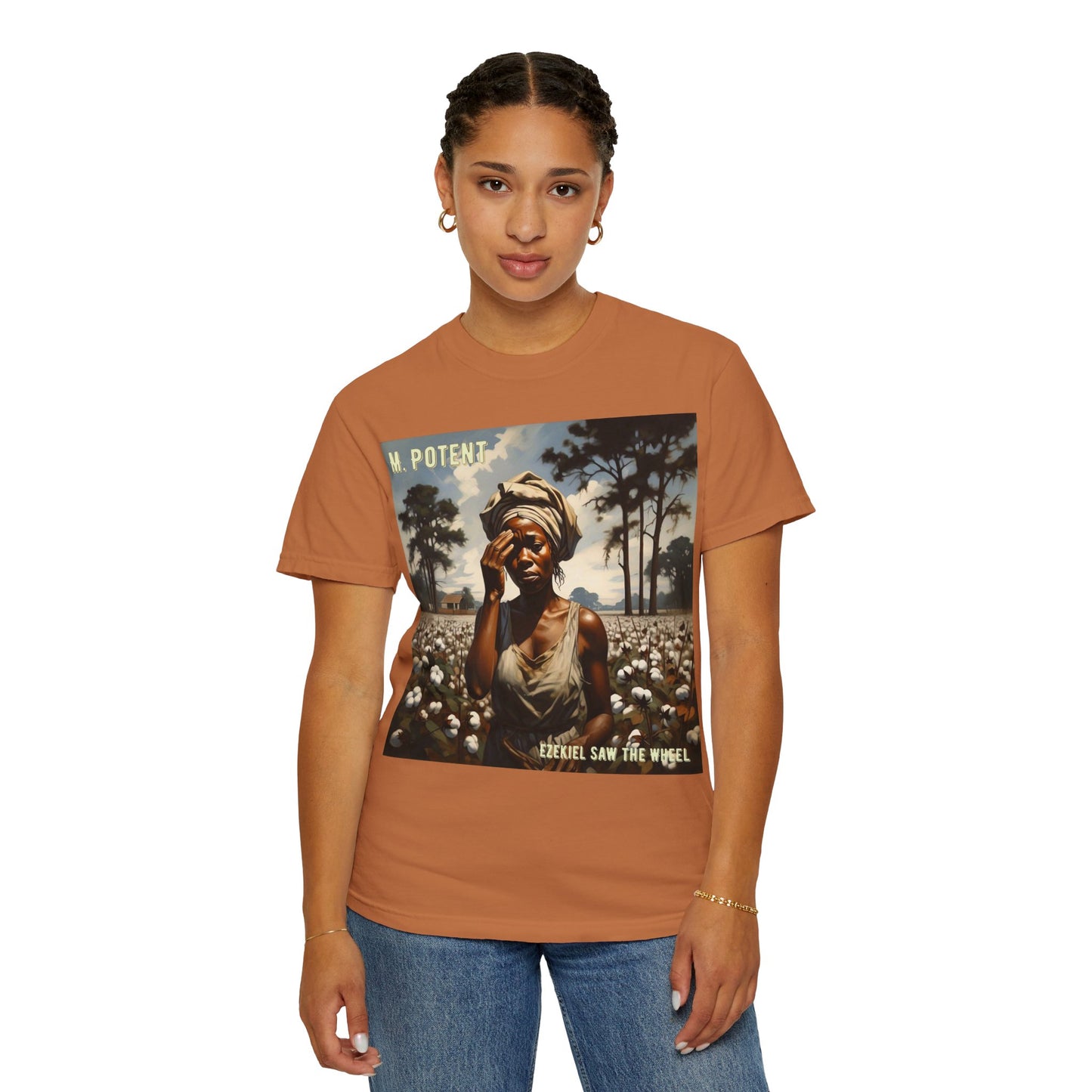 'Ezekiel Saw the Wheel' by M. Potent, Vintage-Inspired Unisex T-Shirt with Artistic Design, Casual Wear, Gift for Art Lovers, Music Events, Everyday Fashion