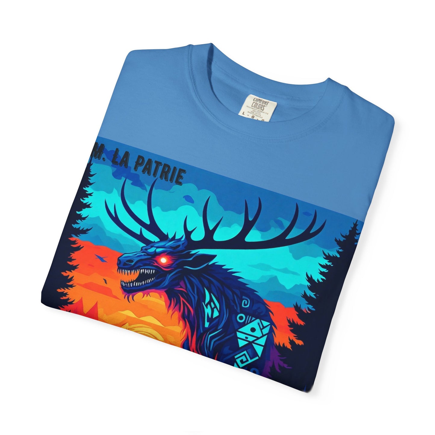 'Wendigo' par M. La Patrie, Vibrant First Nations Style Graphic T-Shirt, Unique Art Tee for Nature Lovers, Gift for Halloween, Cozy Casual Wear, Unisex Shirt