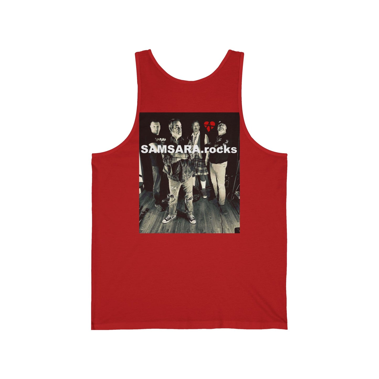 Samsara Rocks Love Anarchy Unisex Jersey Tank - Perfect for Concerts, Festivals, Music Lovers, Summer Wear, Casual Outings