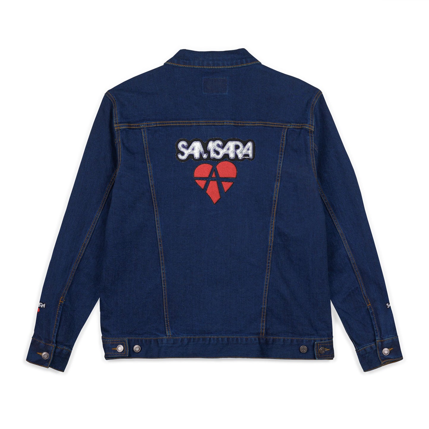 SAMSARA Rocks Stylish Unisex Embroidered Denim Jacket | Trendy Casual Wear, Street Style, Unique Gift, Layering Essential, Everyday Fashion