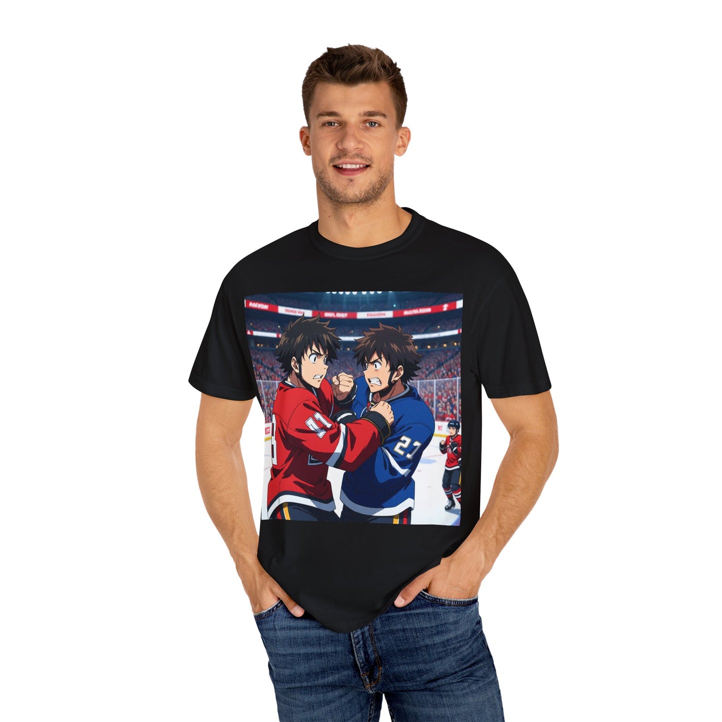 Hockey Fight T-Shirt | Unisex Vintage Graphic Tee | Perfect for Gamers | Gift for Fans | Casual Wear | Anime Rivalry Streetwear