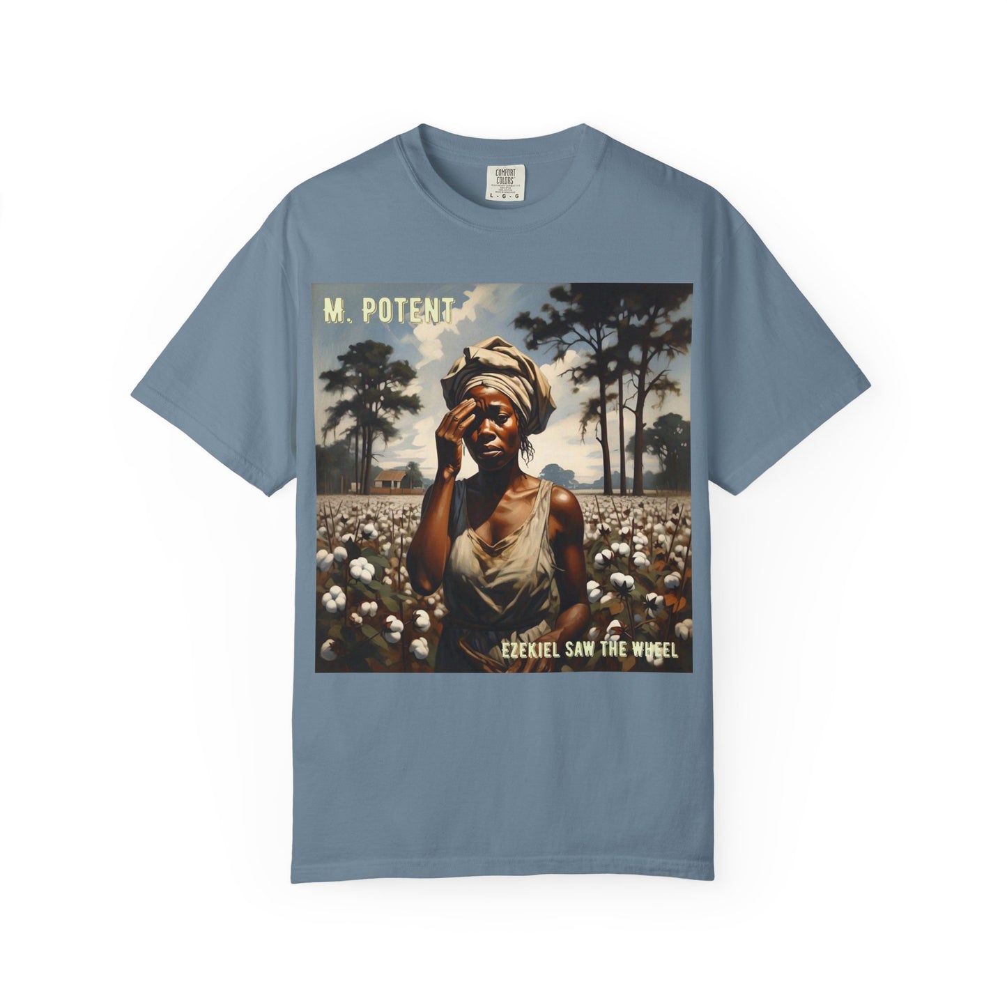 'Ezekiel Saw the Wheel' by M. Potent, Vintage-Inspired Unisex T-Shirt with Artistic Design, Casual Wear, Gift for Art Lovers, Music Events, Everyday Fashion