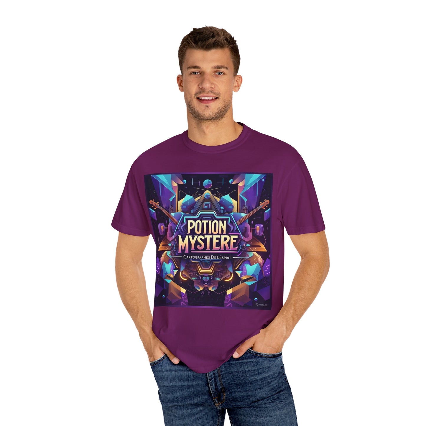 Potion Mystere Graphic Tee, Artistic Unisex Shirt, Handmade Gift, Festival Apparel, Unique Art T-shirt