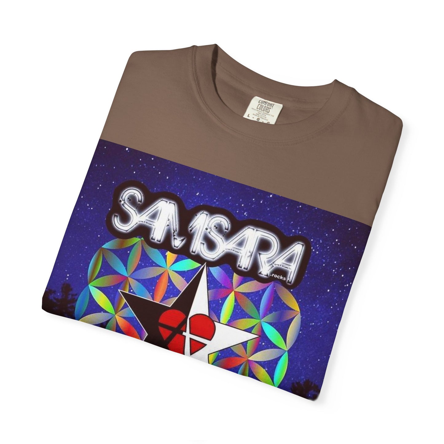 Sounds Of Absolute Power by Samsara Vibrant Graphic T-Shirt for Nature Lovers, Unisex Tee, Festival Wear, Gift for Music Enthusiasts, Bohemian Style Apparel