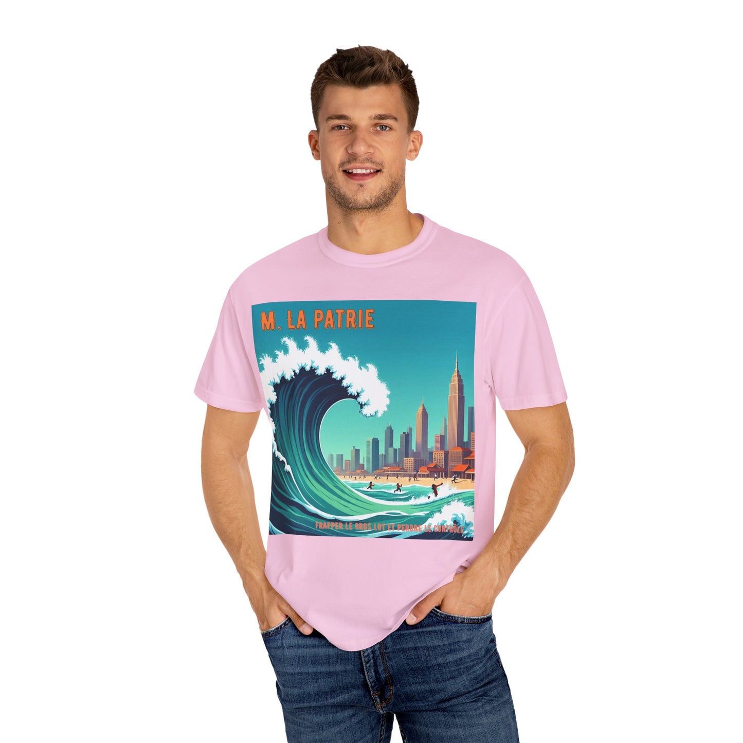 'Frapper Le Gros Lot et Perdre Le Contrôle' de M. La Patrie, Ocean Vibes Graphic T-Shirt - Summer Beach Wear, Casual Fashion, Beach Vacation Gift, Relaxed Fit Tee, Cool Graphic Shirt