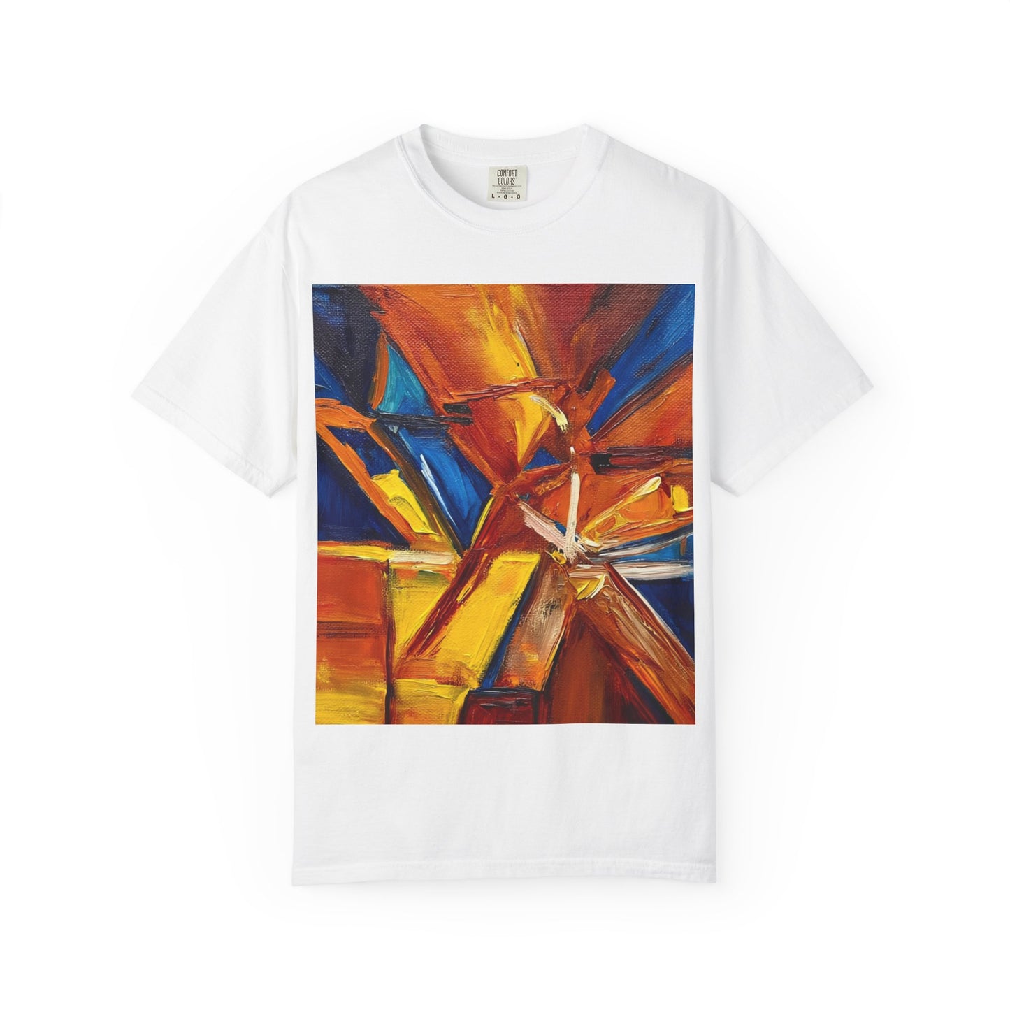 Vibrant Abstract Art T-shirt, Unisex Garment-Dyed Tee, Colorful Graphic Shirt, Stylish Artwear, Unique Gift Idea for Art Lovers