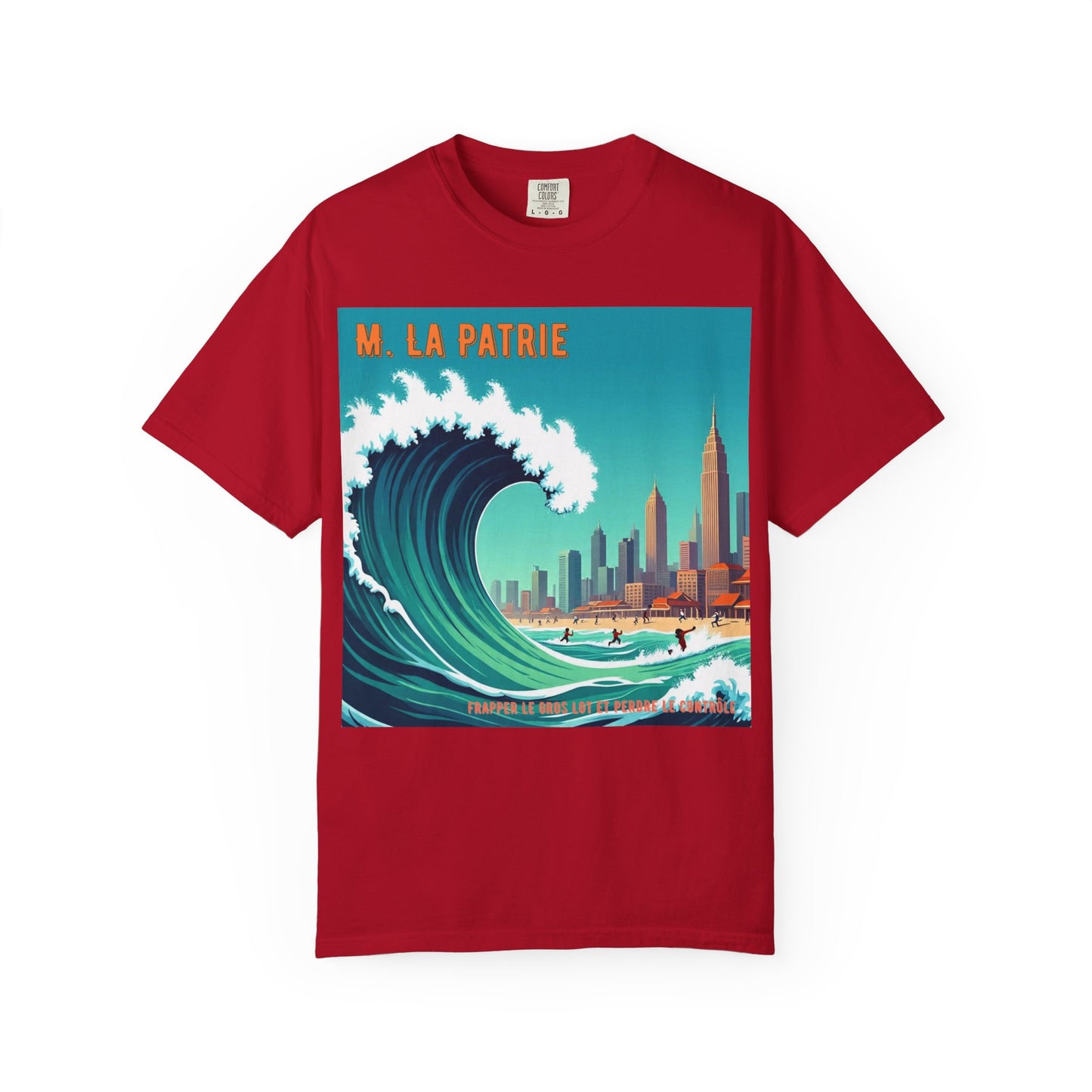'Frapper Le Gros Lot et Perdre Le Contrôle' de M. La Patrie, Ocean Vibes Graphic T-Shirt - Summer Beach Wear, Casual Fashion, Beach Vacation Gift, Relaxed Fit Tee, Cool Graphic Shirt