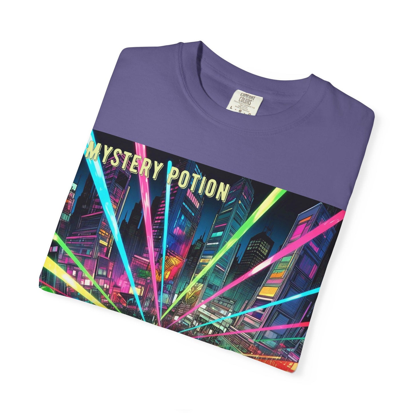Mystery Potion Laser Light Show Tee, Unisex Graphic T-Shirt, Festival Wear, Concert Shirt, Party Outfit, Colorful Apparel