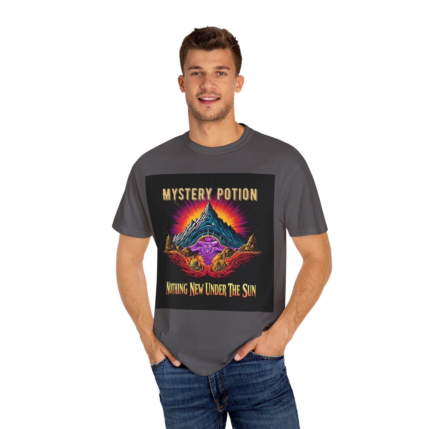 Mystical Graphic T-Shirt, "Nothing New Under The Sun" Vintage Aura Tee, Unisex Casual Wear, Unique Gift for Nature Lovers, Festival Essentials, Eco-Friendly Fashion