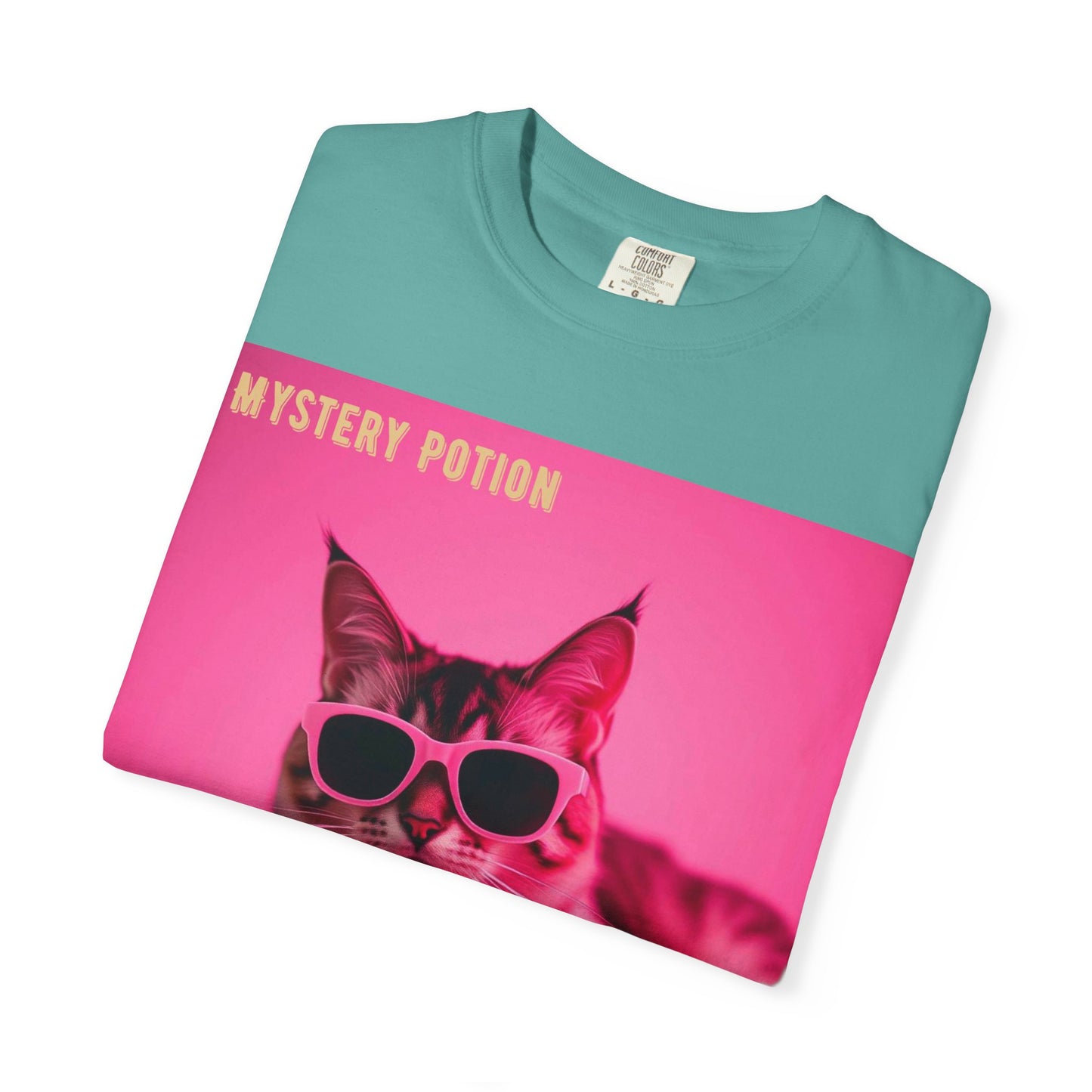 'Girl With An Attitude' by Mystery Potion, Cool Cat T-shirt, Fun Cat Tee, Gift for Cat Lovers, Casual Wear, Unique Fashion Statement, Attitude T-shirt