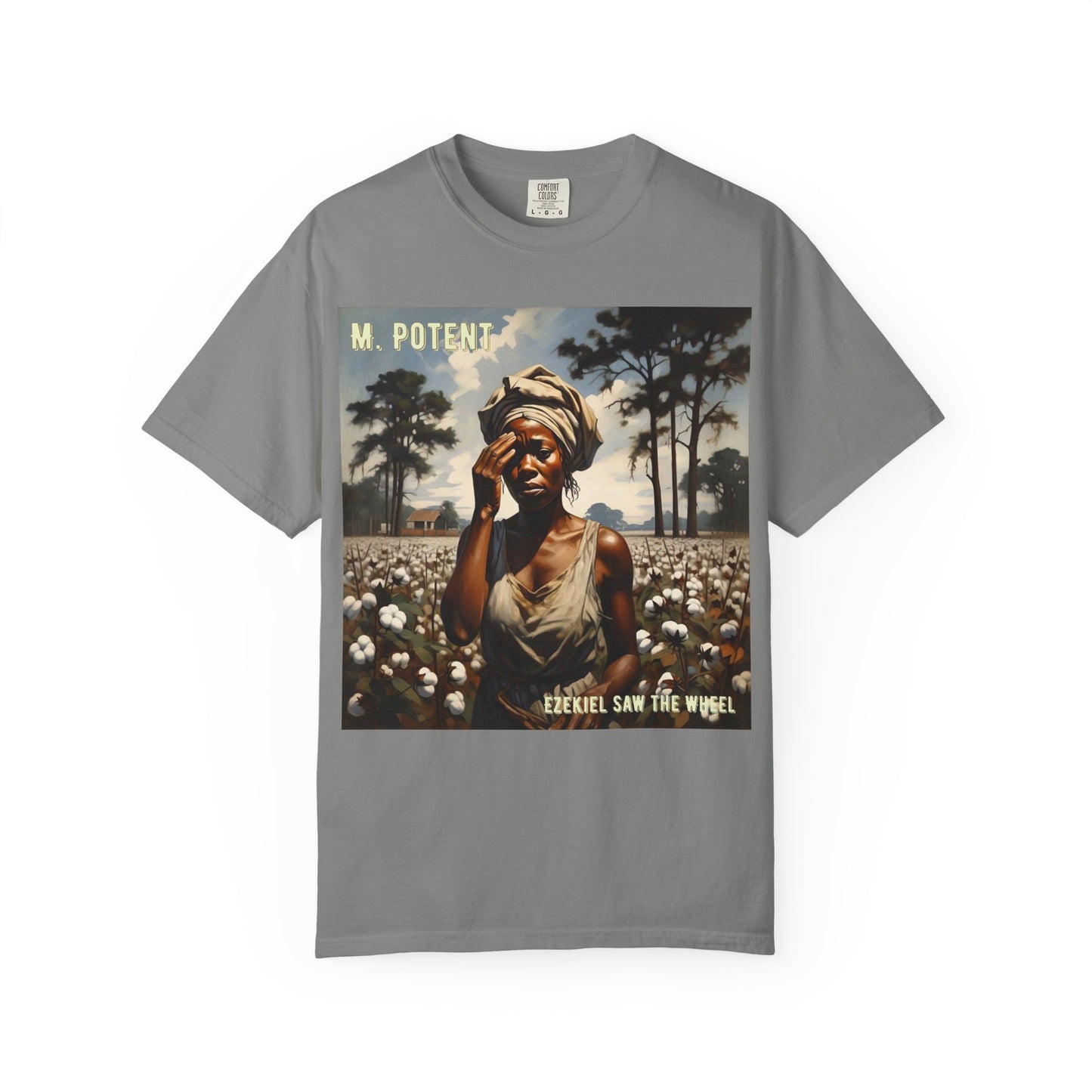'Ezekiel Saw the Wheel' by M. Potent, Vintage-Inspired Unisex T-Shirt with Artistic Design, Casual Wear, Gift for Art Lovers, Music Events, Everyday Fashion