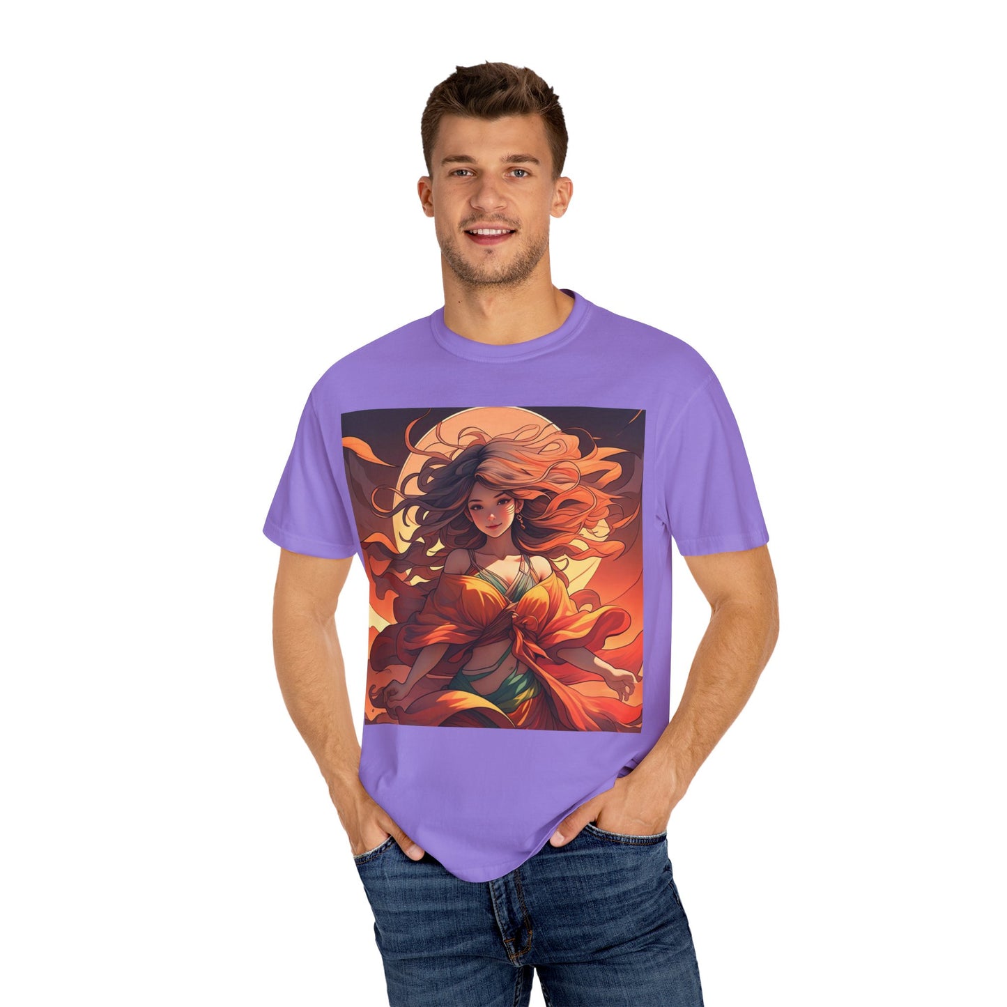 Mystical Autumn Goddess T-shirt, Enchanted Graphic Tee, Boho Style Apparel, Art Inspired Top, Unique Gift for Her, Festival Fashion