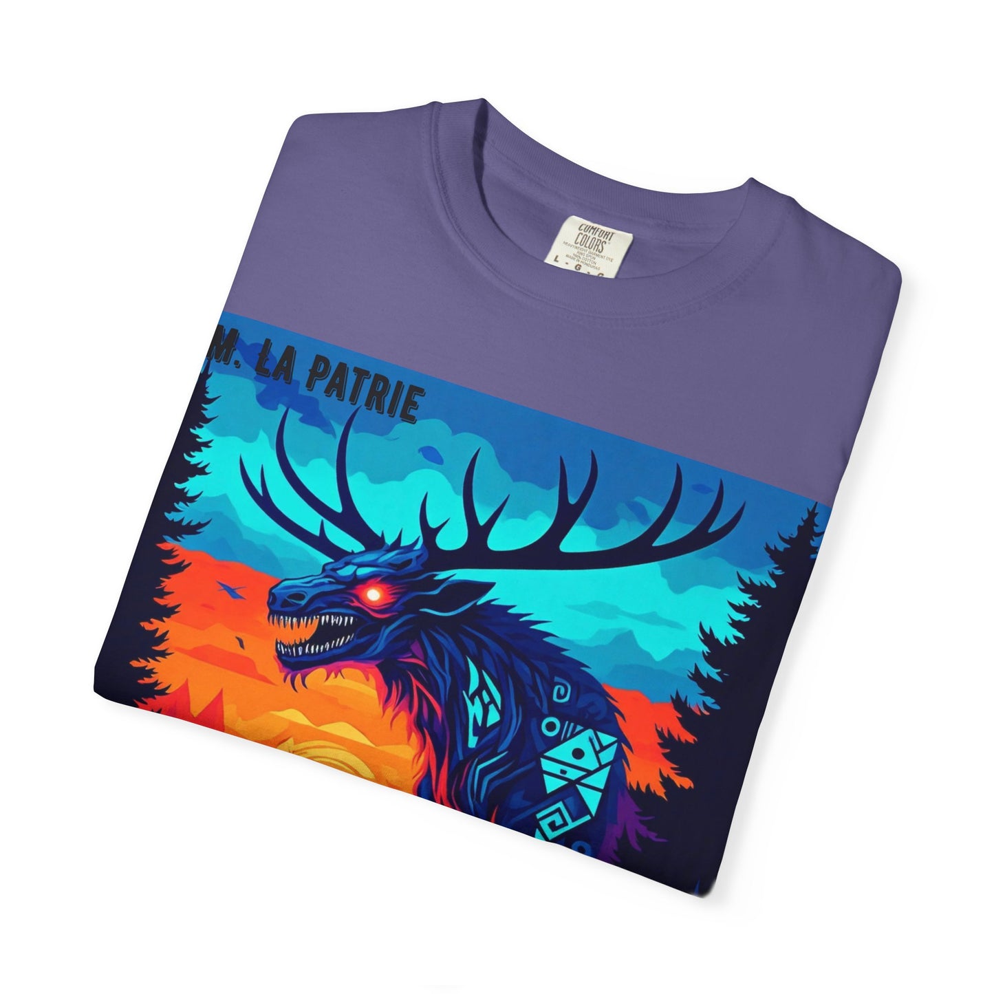 'Wendigo' par M. La Patrie, Vibrant First Nations Style Graphic T-Shirt, Unique Art Tee for Nature Lovers, Gift for Halloween, Cozy Casual Wear, Unisex Shirt