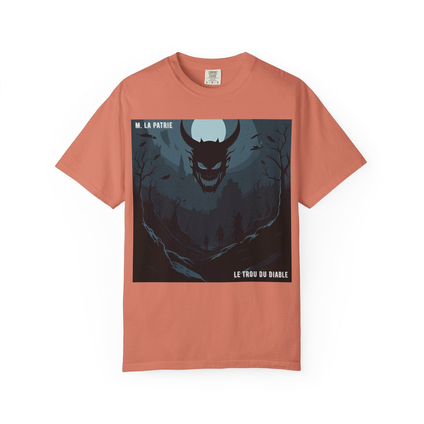 Mysterious Graphic Tee, Unisex Garment-Dyed T-Shirt, Dark Fantasy Shirt, Gift for Adventurers, Halloween Apparel, Unique Artwear
