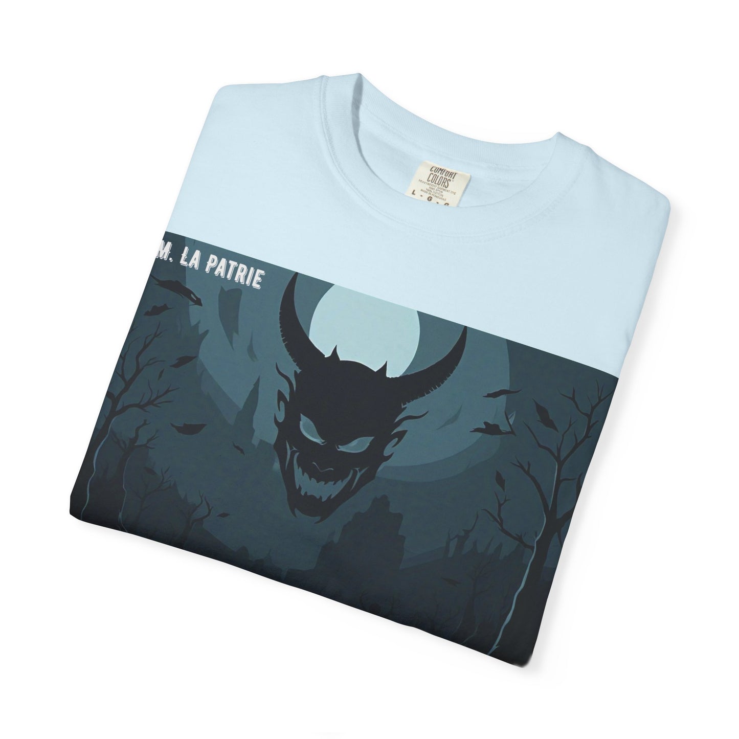 Mysterious Graphic Tee, Unisex Garment-Dyed T-Shirt, Dark Fantasy Shirt, Gift for Adventurers, Halloween Apparel, Unique Artwear