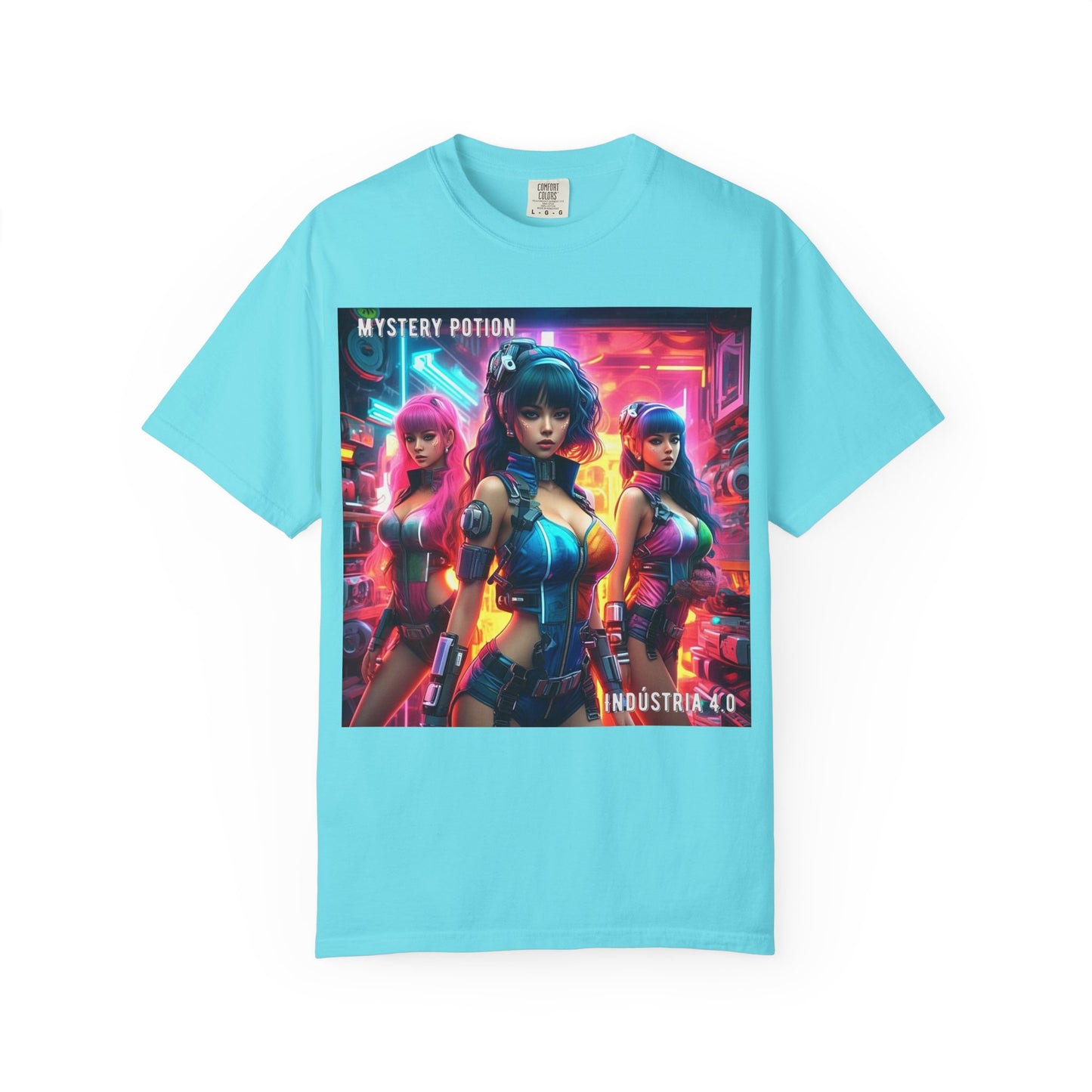 'Indústria 4.0' by Mystery Potion Unisex Garment-Dyed T-shirt, Cyberpunk T-shirt, Gamer Apparel, Unique Graphic Tee, Gift for Fans