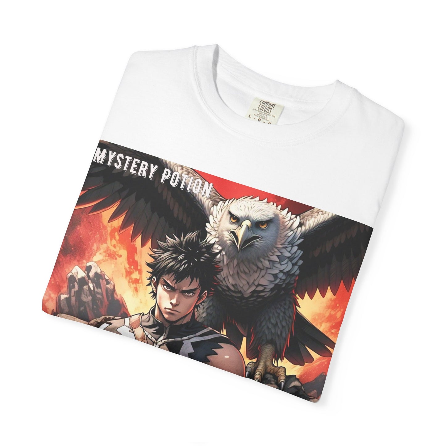 Unisex Anime Graphic T-Shirt, Mystery Potion Art Tee, Vintage Style, Casual Wear, Gift for Fans, Streetwear Apparel