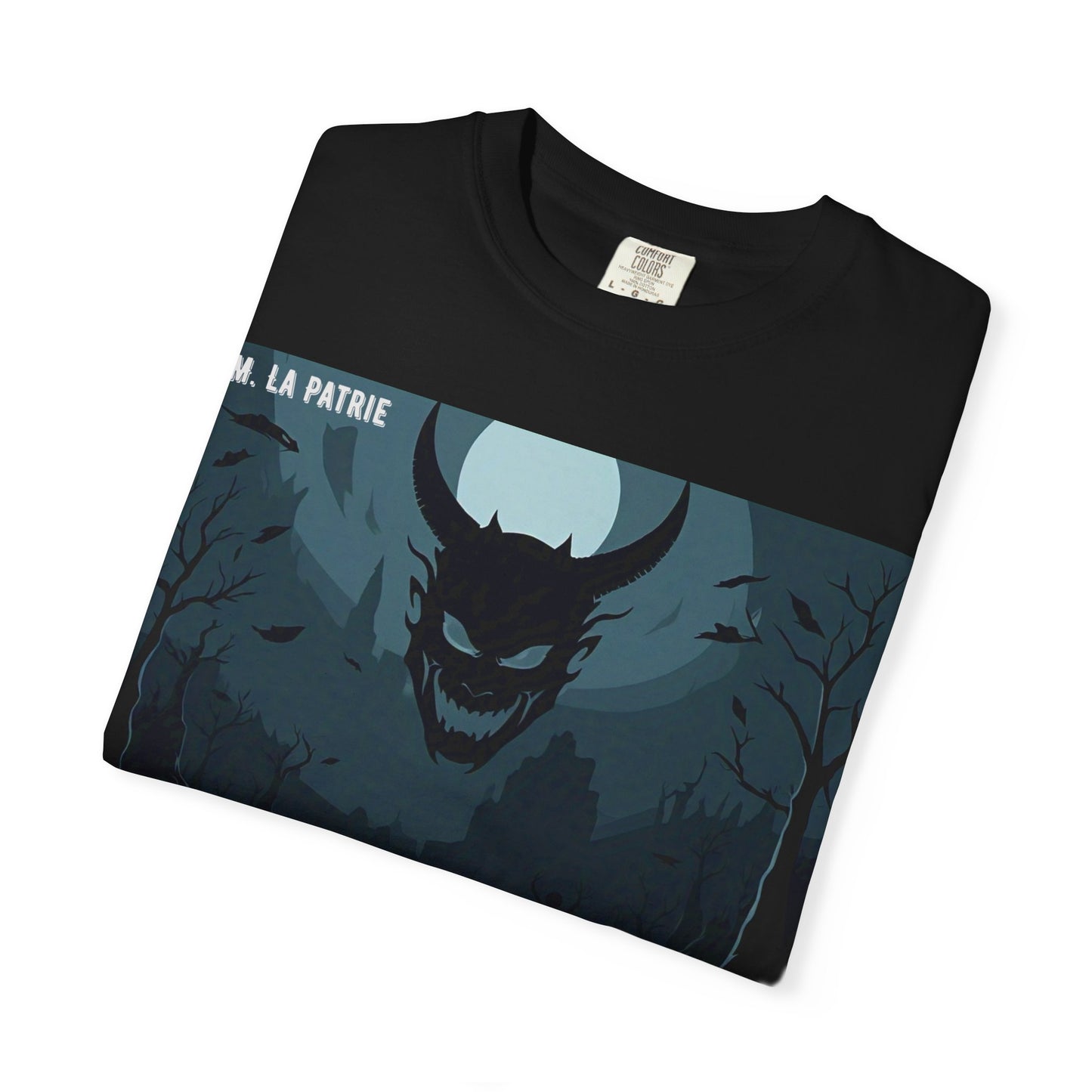 Mysterious Graphic Tee, Unisex Garment-Dyed T-Shirt, Dark Fantasy Shirt, Gift for Adventurers, Halloween Apparel, Unique Artwear