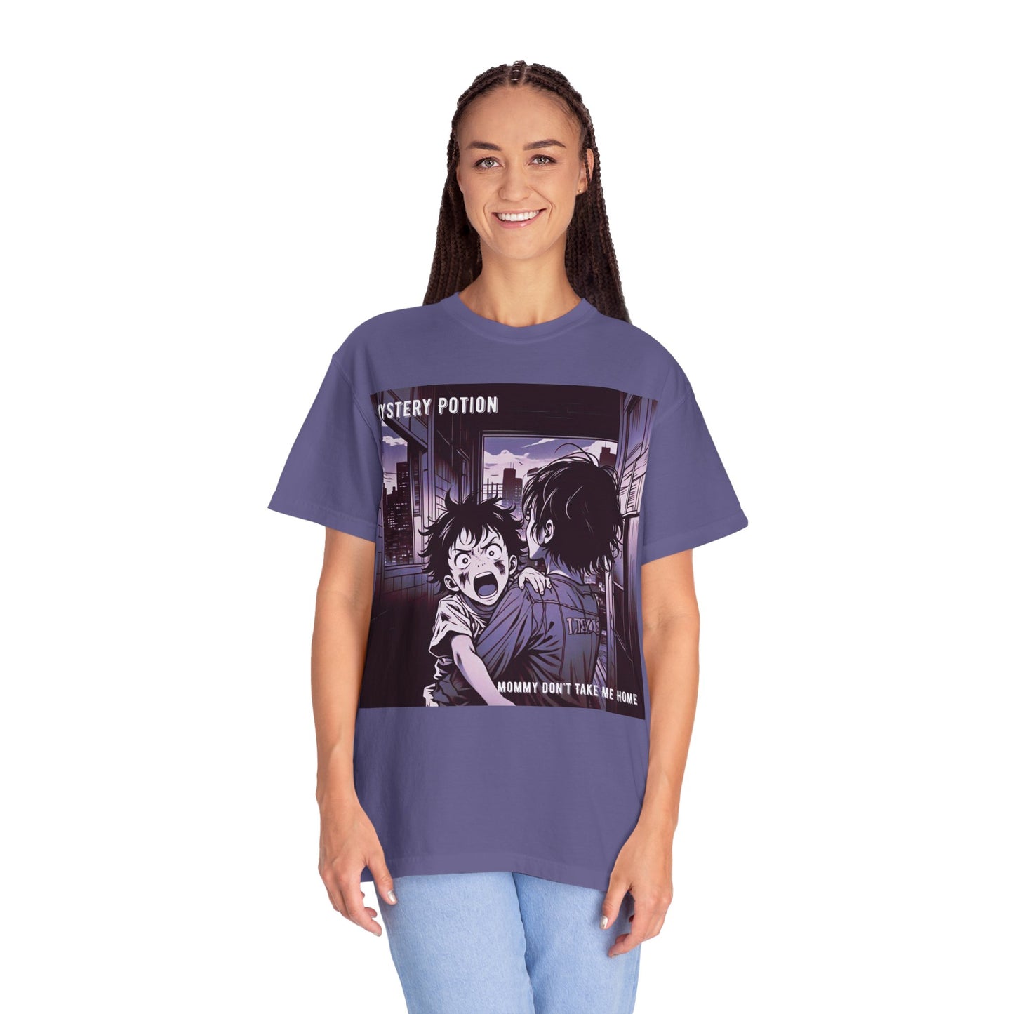 'Mommy Don't Take Me Home' by Mystery Potion, Unisex T-Shirt – Anime Graphic Tee, Casual Wear, Gift for Teens, Pop Culture Apparel, Unique Graphic Tee