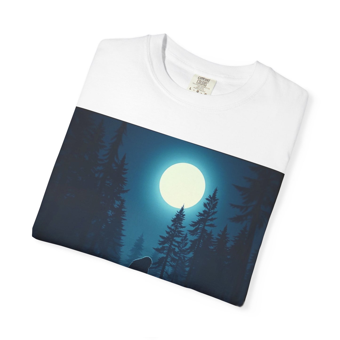 Moonlit Forest Snowboarder T-Shirt, Cozy Adventure Tee, Winter Sports Gift, Unisex Apparel, Outdoor Vibes