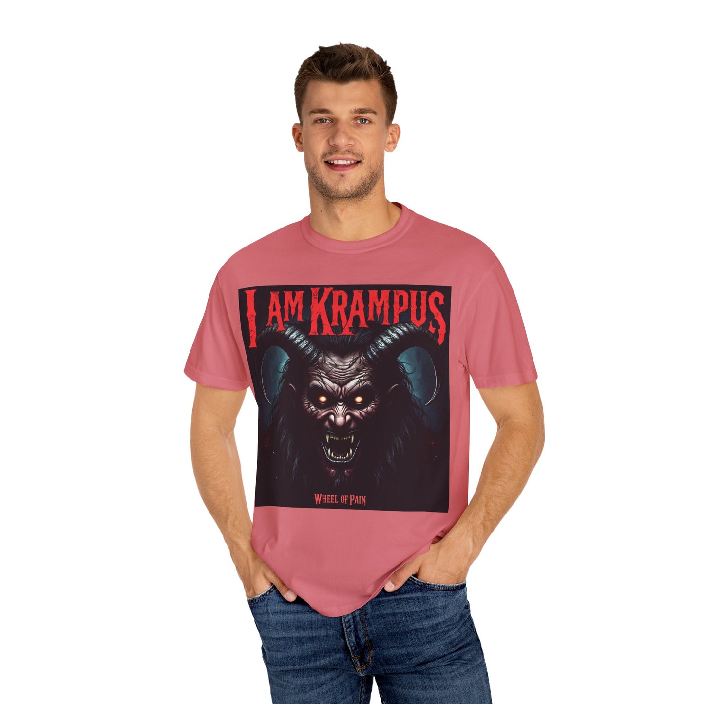 I Am Krampus Unisex Garment-Dyed T-Shirt | Spooky Graphic Tee for Christmas Horror Fans, Gifts, Party Wear, Festival Attire
