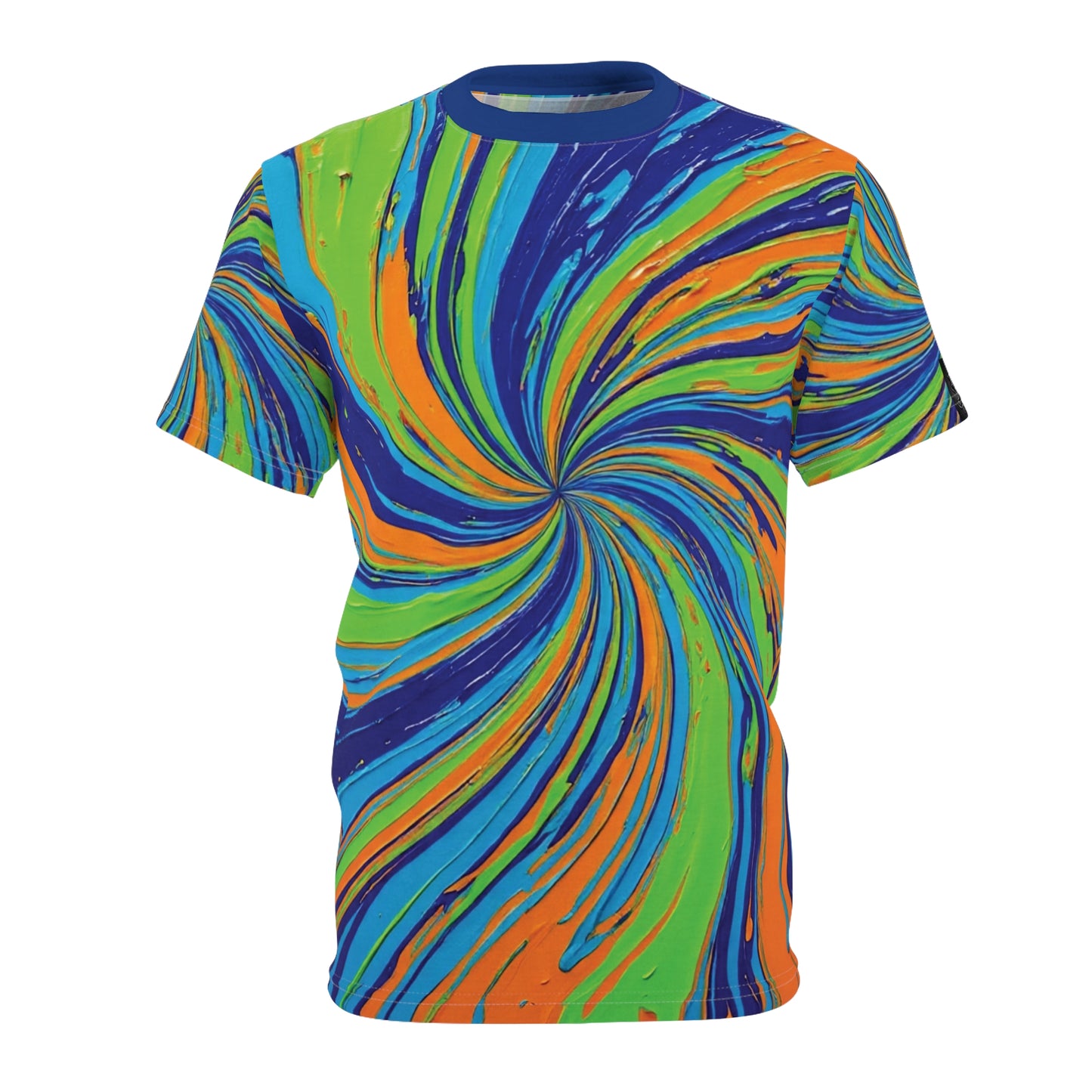 Vibrant Tie-Dye Tee, Unisex AOP Shirt for Festivals, Summer Outfits, Beach Days, Gifts for Friends, Colorful Fashion Statement