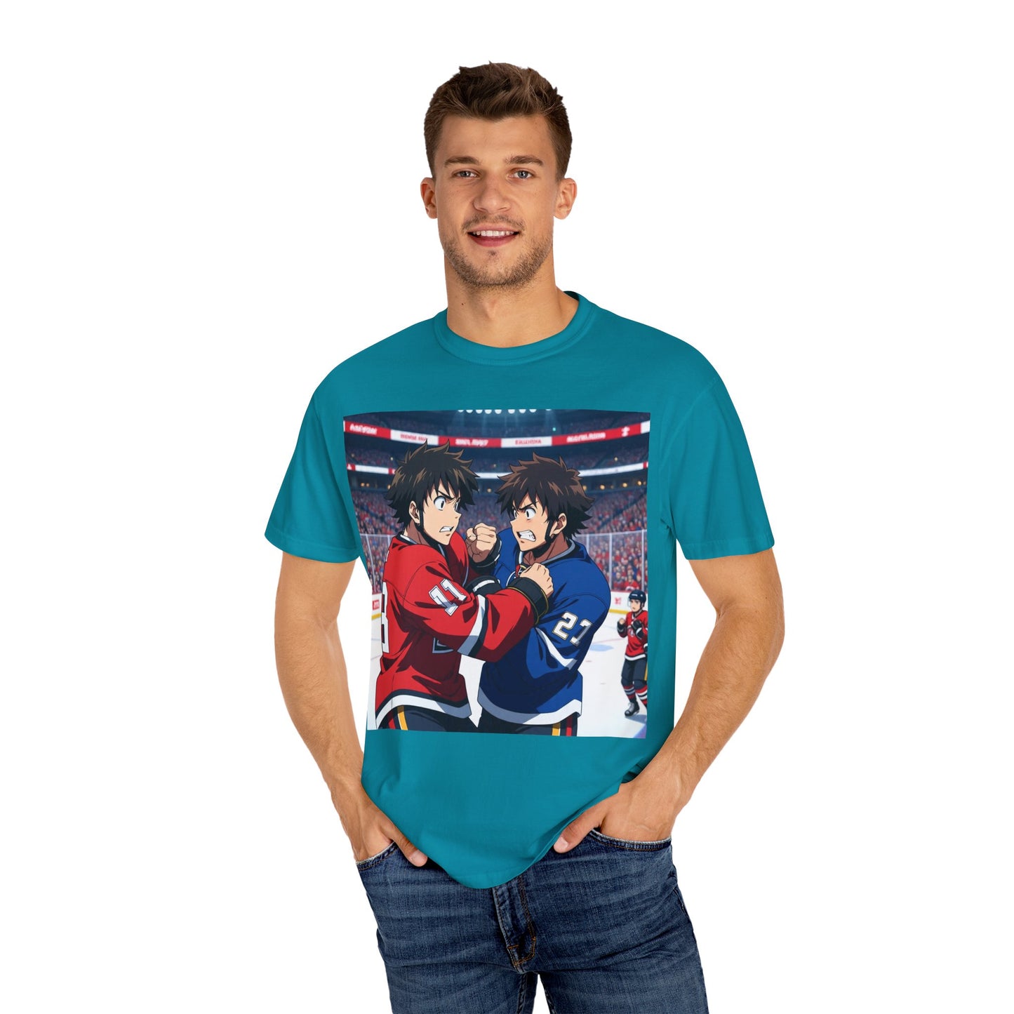Hockey Fight T-Shirt | Unisex Vintage Graphic Tee | Perfect for Gamers | Gift for Fans | Casual Wear | Anime Rivalry Streetwear