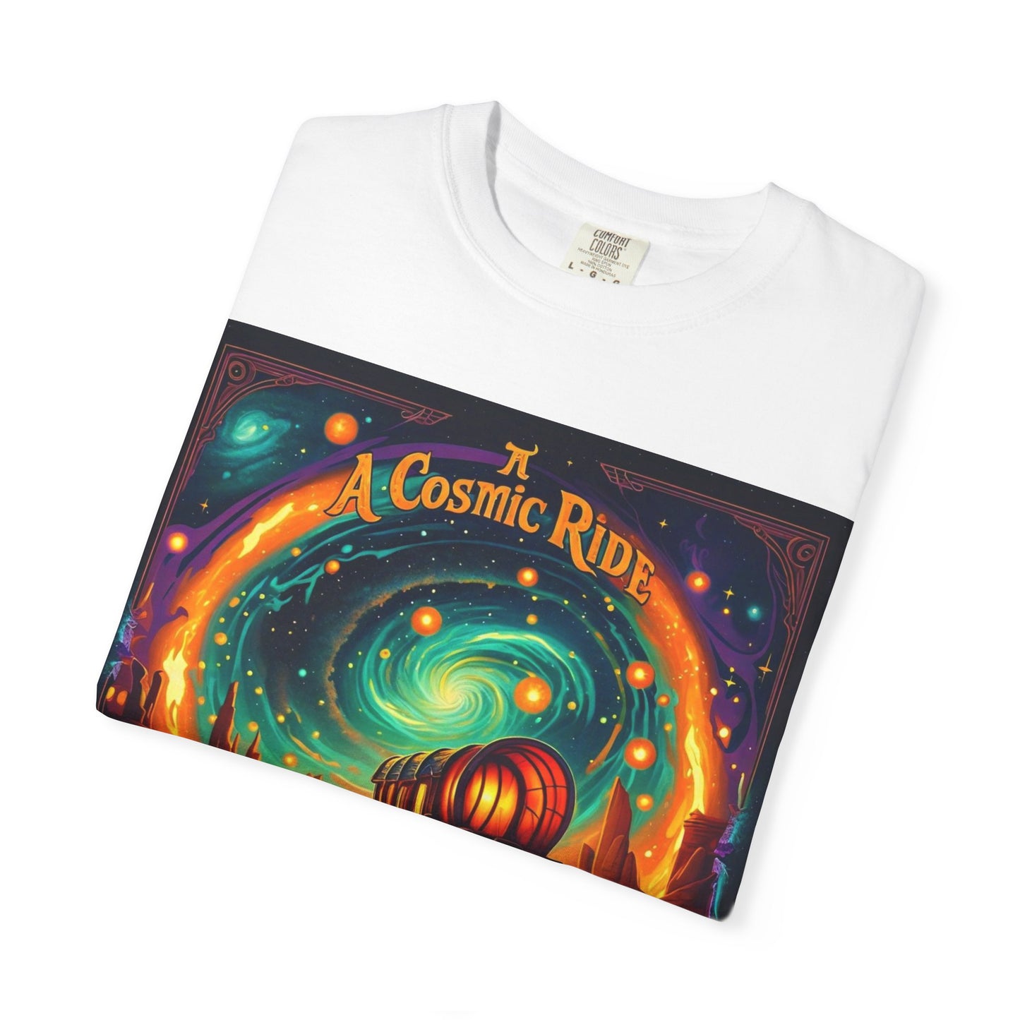 A Cosmic Ride by Mystery Potion T-Shirt, Unisex Graphic Tee, Country Western Festival Wear, Bohemian Style, Gift for Dreamers, Mystical Art Shirt