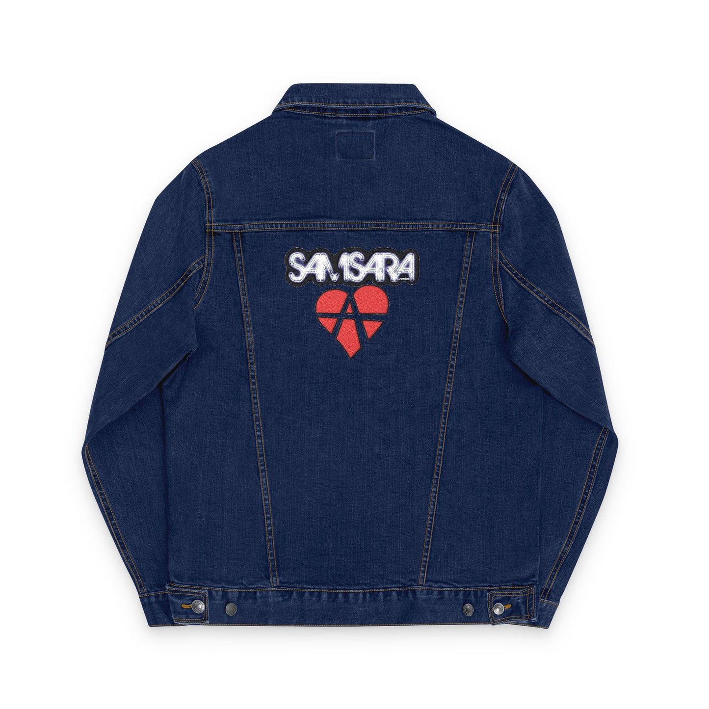 SAMSARA Rocks Stylish Unisex Embroidered Denim Jacket | Trendy Casual Wear, Street Style, Unique Gift, Layering Essential, Everyday Fashion