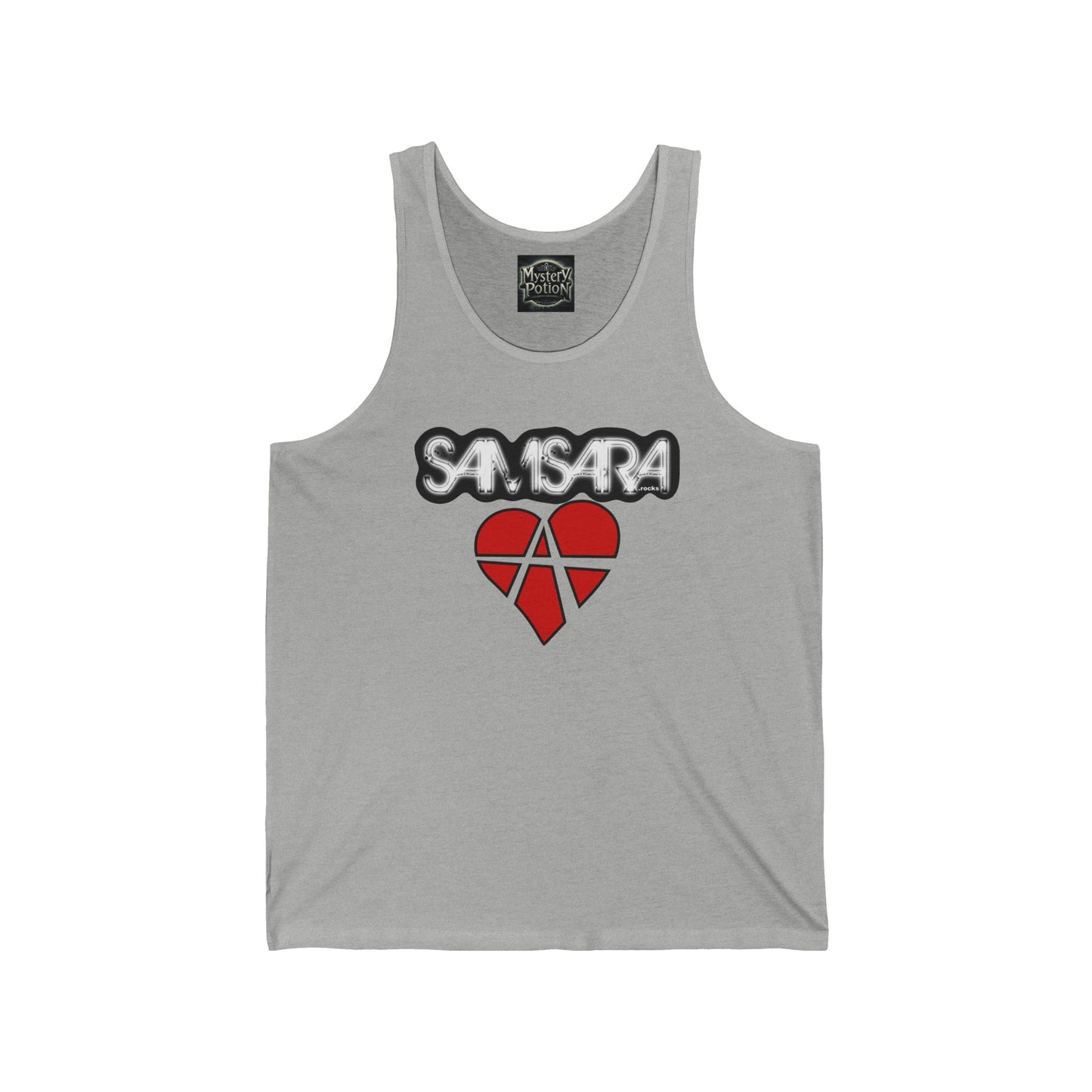 Samsara Rocks Love Anarchy Unisex Jersey Tank - Perfect for Concerts, Festivals, Music Lovers, Summer Wear, Casual Outings