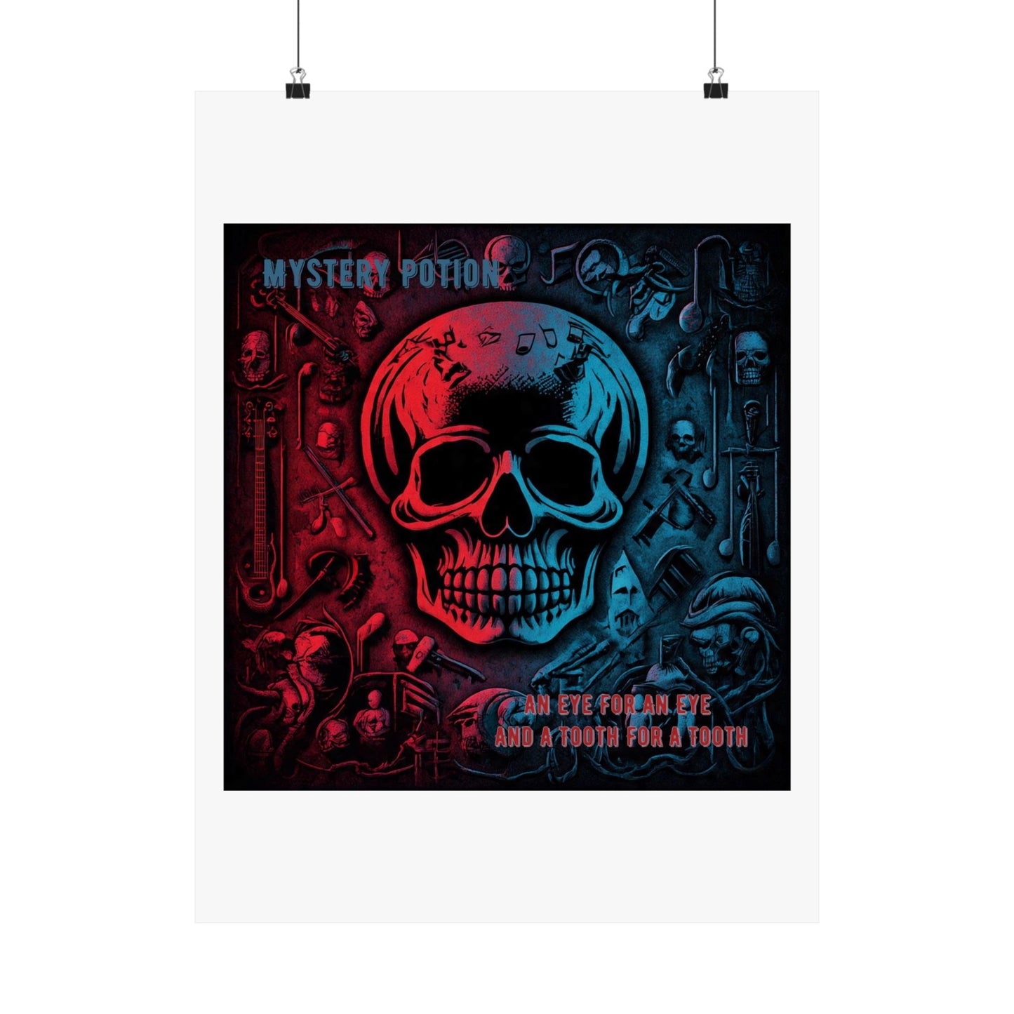 Mystical Skull Satin Poster, Edgy Art Print, Gothic Wall Decor, Unique Gift for Halloween, Dark Academia Aesthetic