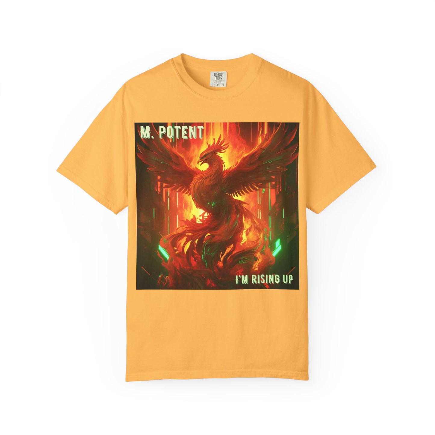 'I'm Rising Up' by M. Potent, Phoenix Rising Unisex T-shirt, Motivational Graphic Tee, Gift for Art Lovers, Inspirational Shirt, Trendy Fashion