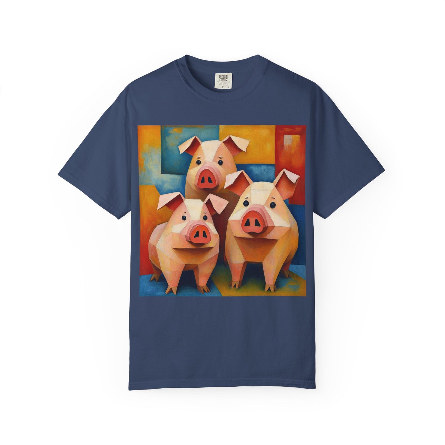 Pig Art T-Shirt, Funny Farm Tee, Animal Lover Gift, Unisex Graphic Tee, Cute Farmhouse Style, Casual Everyday Wear