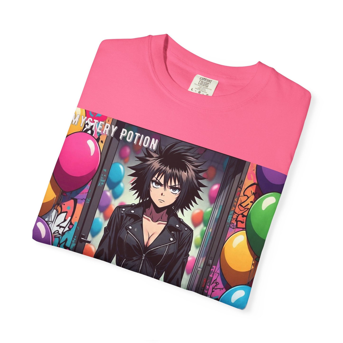 Mystery Potion's 'Dutch Oven', Whimsical Grabber Style Anime Graphic T-shirt featuring Bold Art, Anime Style Tee, Unisex Casual Wear, Gift for Friends, Trendy Statement Shirt