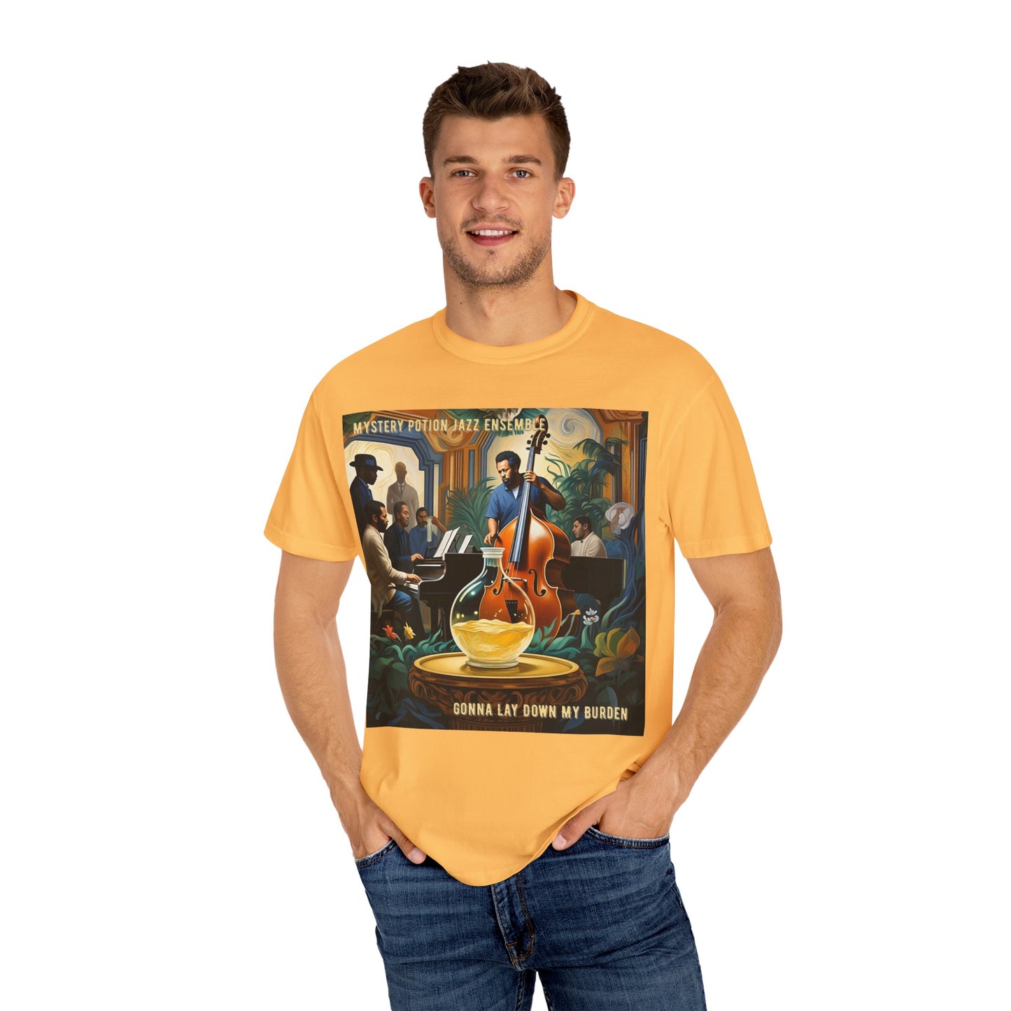 Mystery Potion Jazz Ensemble T-shirt | Unisex Music Lover Tee, Gift for Jazz Fans, Vintage Style Shirt, Casual Wear, Unique Music Apparel