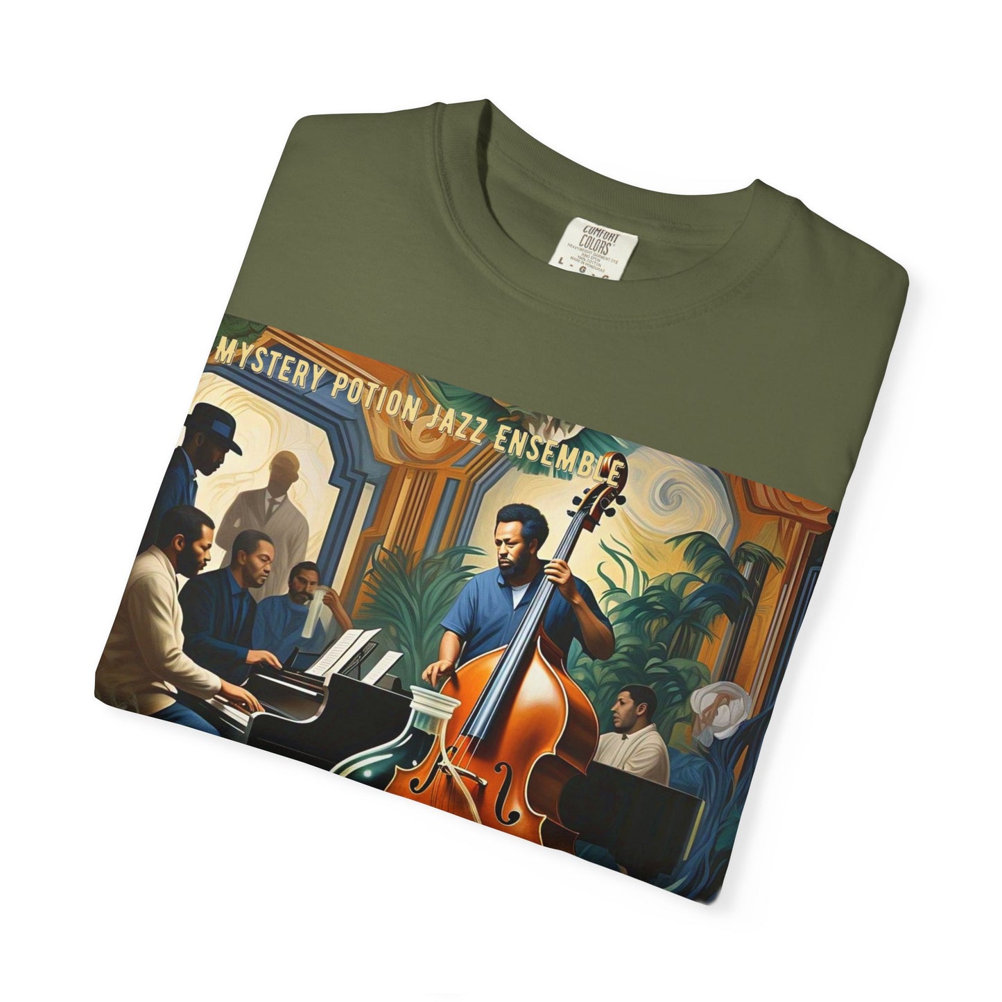 Mystery Potion Jazz Ensemble T-shirt | Unisex Music Lover Tee, Gift for Jazz Fans, Vintage Style Shirt, Casual Wear, Unique Music Apparel