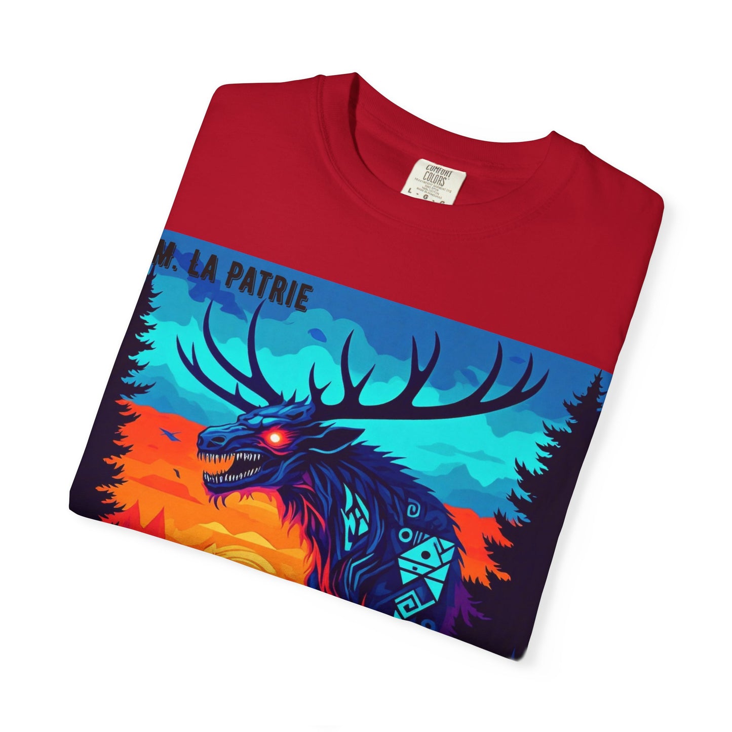 'Wendigo' par M. La Patrie, Vibrant First Nations Style Graphic T-Shirt, Unique Art Tee for Nature Lovers, Gift for Halloween, Cozy Casual Wear, Unisex Shirt