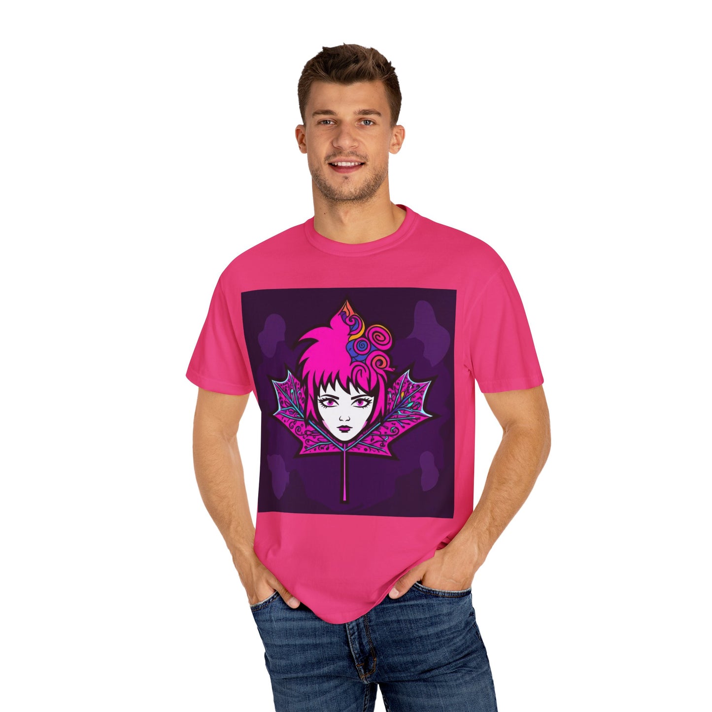Emily The Maple Leaf Vibrant Graphic Tee: Retro Pop Art T-Shirt, Unique Gift, Casual Wear, Festival Fashion, Fun Style, Unisex Apparel