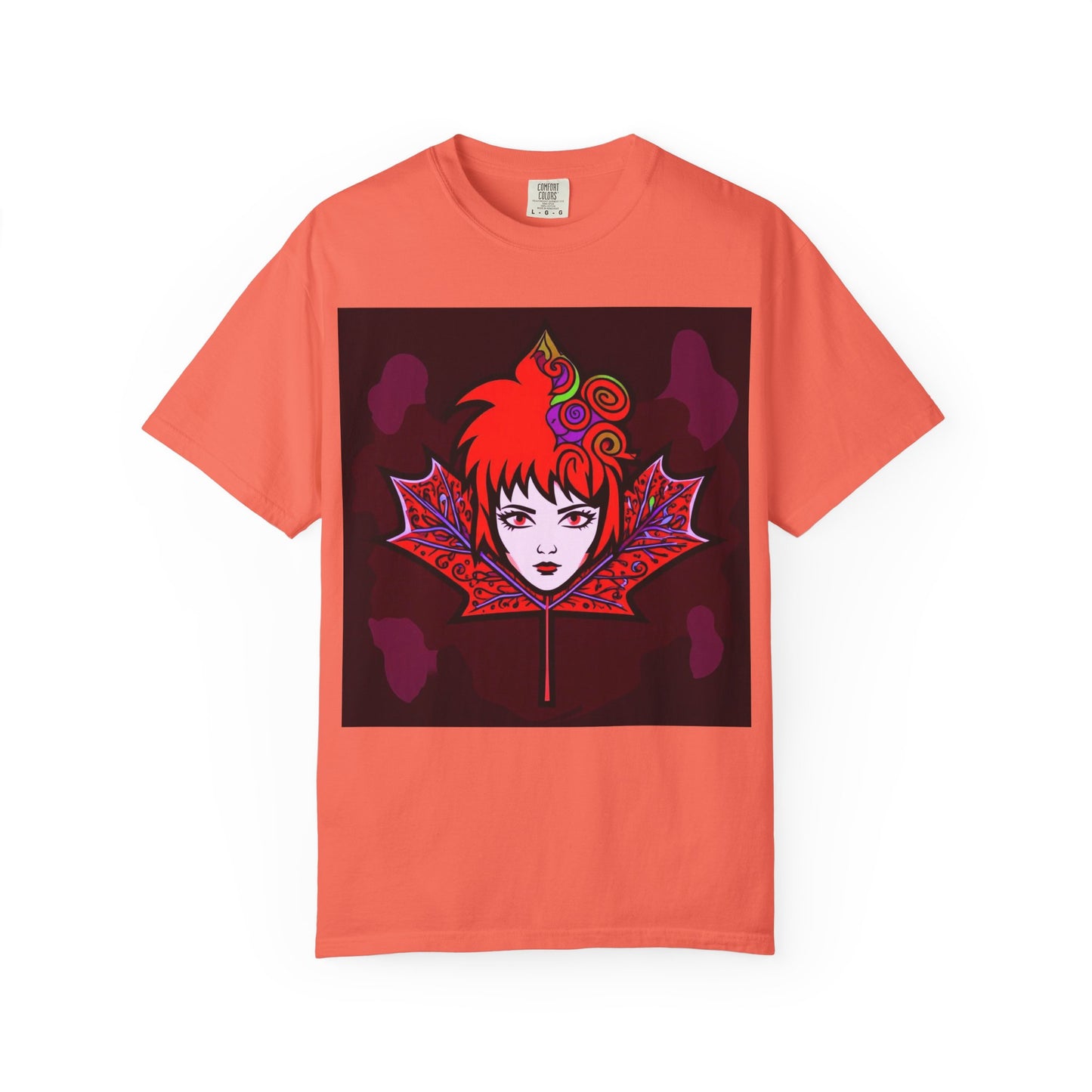 Emily The Maple Leaf Vibrant Art T-Shirt, Bohemian Graphic Tee, Unique Artwear, Gift for Art Lovers, Festival Clothing, Unisex Fashion, Canadian Patriots