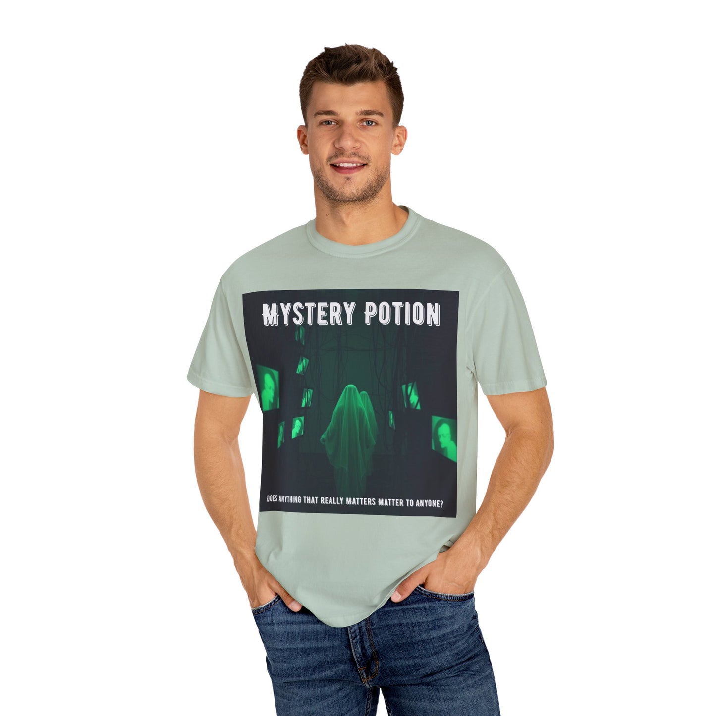 Mystery Potion Unisex T-Shirt | Ghostly Vibe | Perfect for Halloween, Gifts, or Casual Wear, Unique Tee, Spooky Apparel, Graphic Shirt