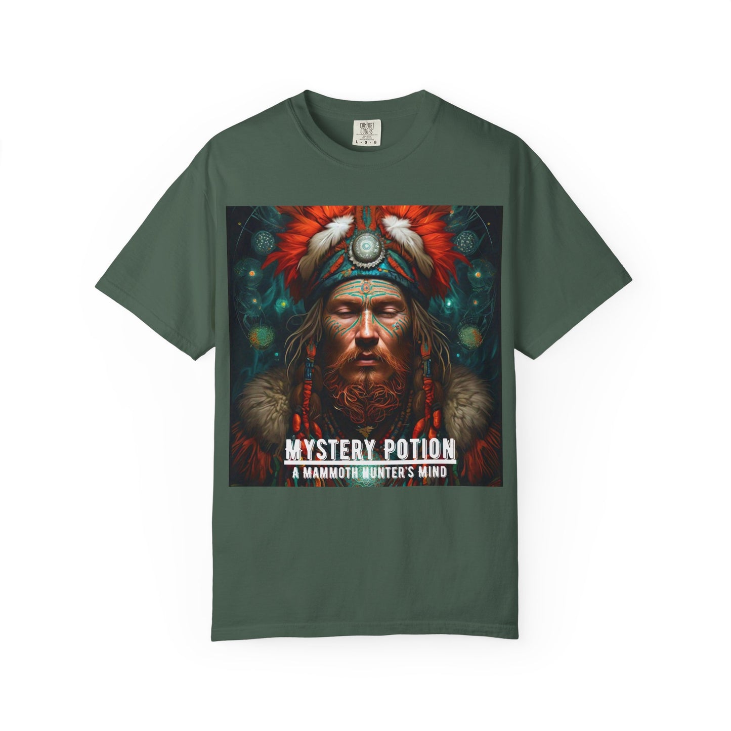 'A Mammoth Hunter's Mind' Mystery Potion Mystical Vintage Inspired Unisex T-Shirt, Cozy Gift for Nature Lovers, Unique Graphic Tee for Festivals, Casual Wear, Statement Shirt