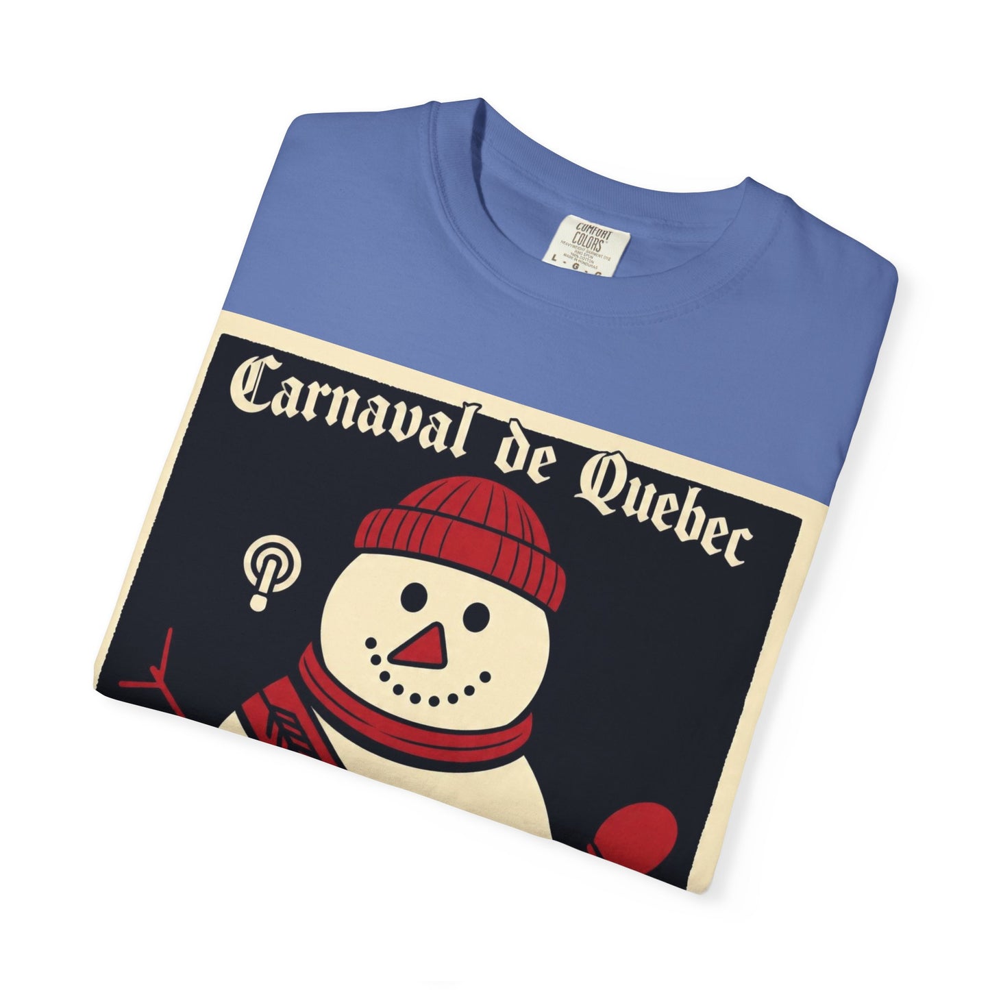 Quebec Carnaval Vintage Snowman Biker Lore Rocker T-Shirt, Cozy Winter Apparel, Unisex Snowman Graphic Tee, Festive Celebration Shirt, Winter Holiday Gift