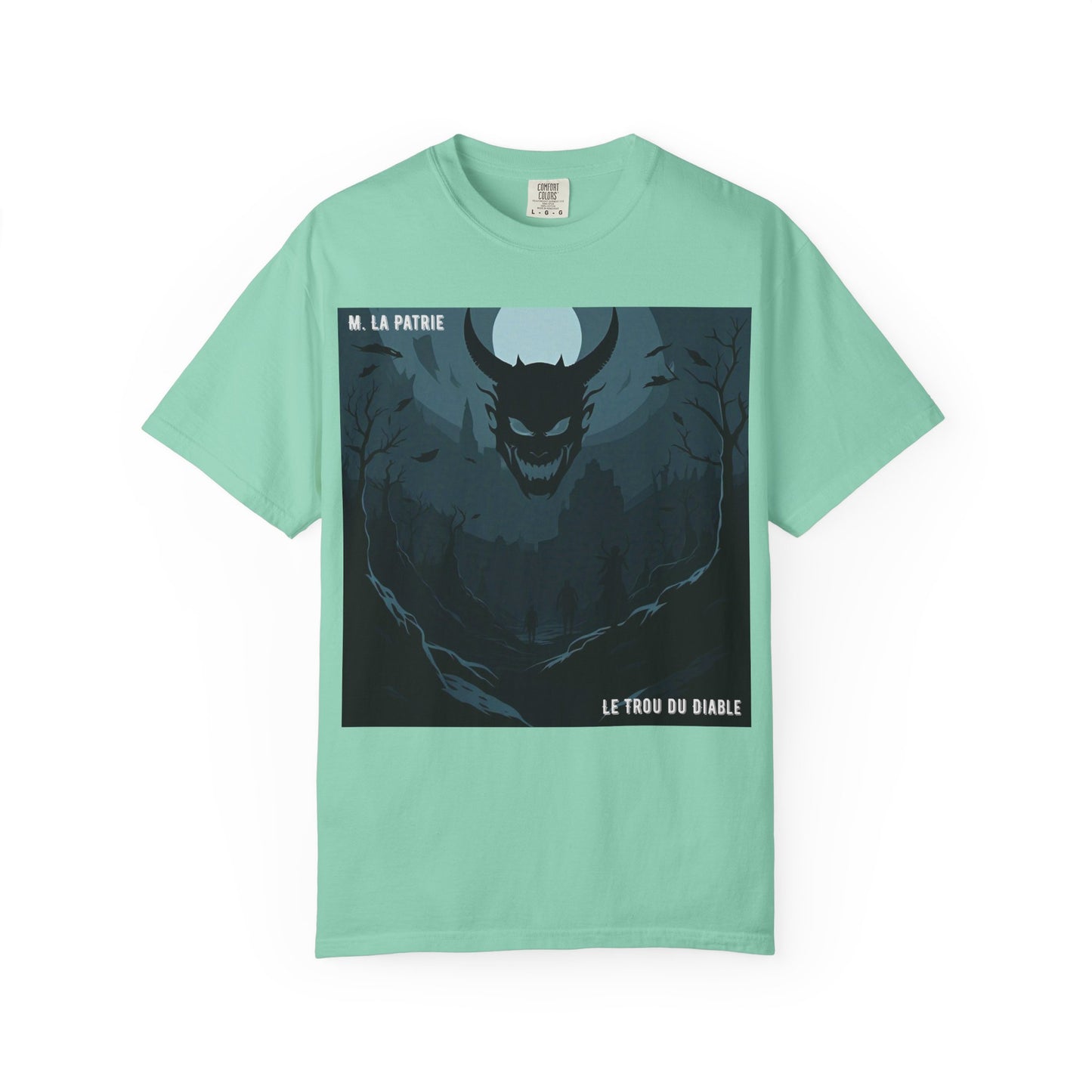 Mysterious Graphic Tee, Unisex Garment-Dyed T-Shirt, Dark Fantasy Shirt, Gift for Adventurers, Halloween Apparel, Unique Artwear