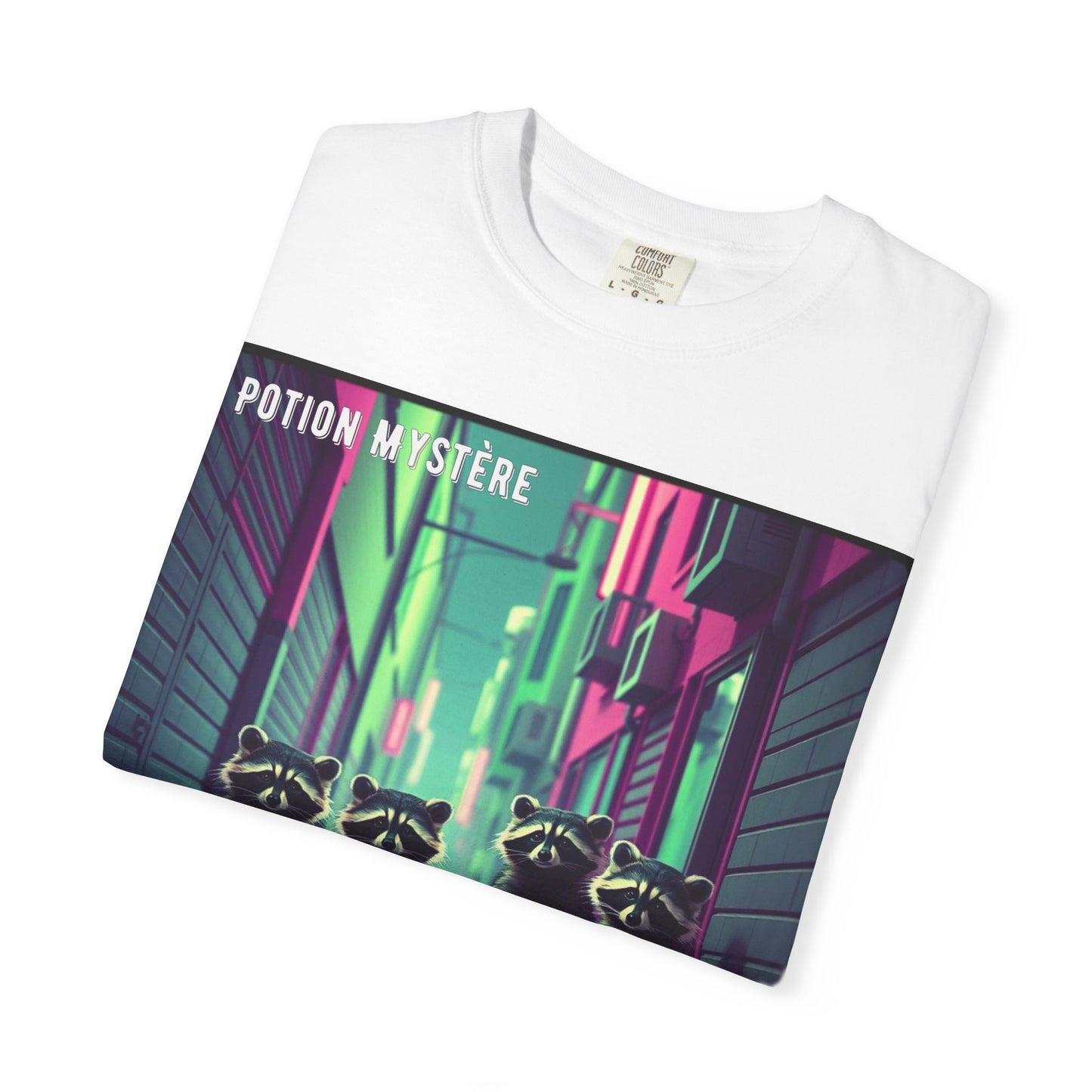 'On Est Né Pour Des Ti Pains' par Potion Mystère, Racoons Graphic Tee for Nature Lovers, Unisex Shirt for Pop Punk Song, Gift for Gamers, Casual Wear, Eco-Friendly Apparel