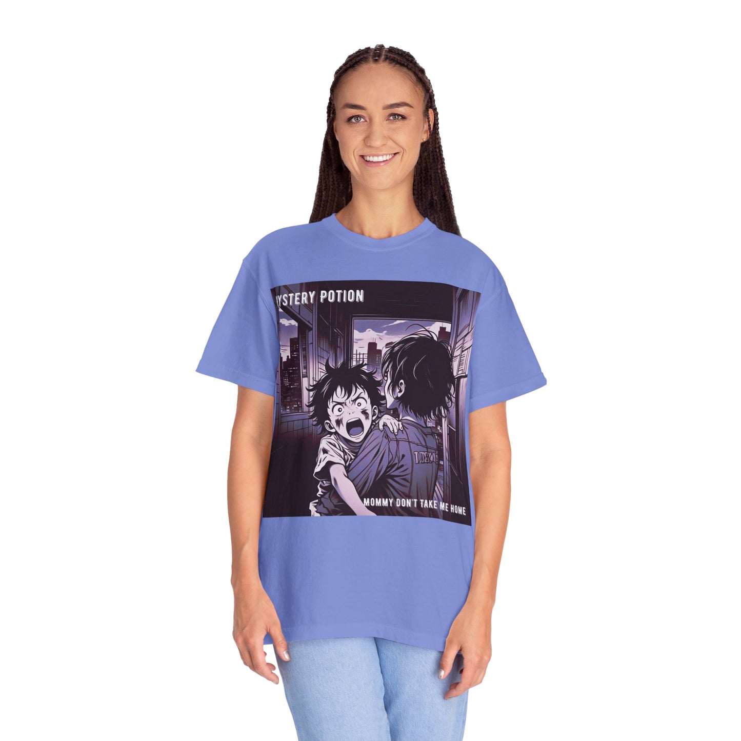 'Mommy Don't Take Me Home' by Mystery Potion, Unisex T-Shirt – Anime Graphic Tee, Casual Wear, Gift for Teens, Pop Culture Apparel, Unique Graphic Tee