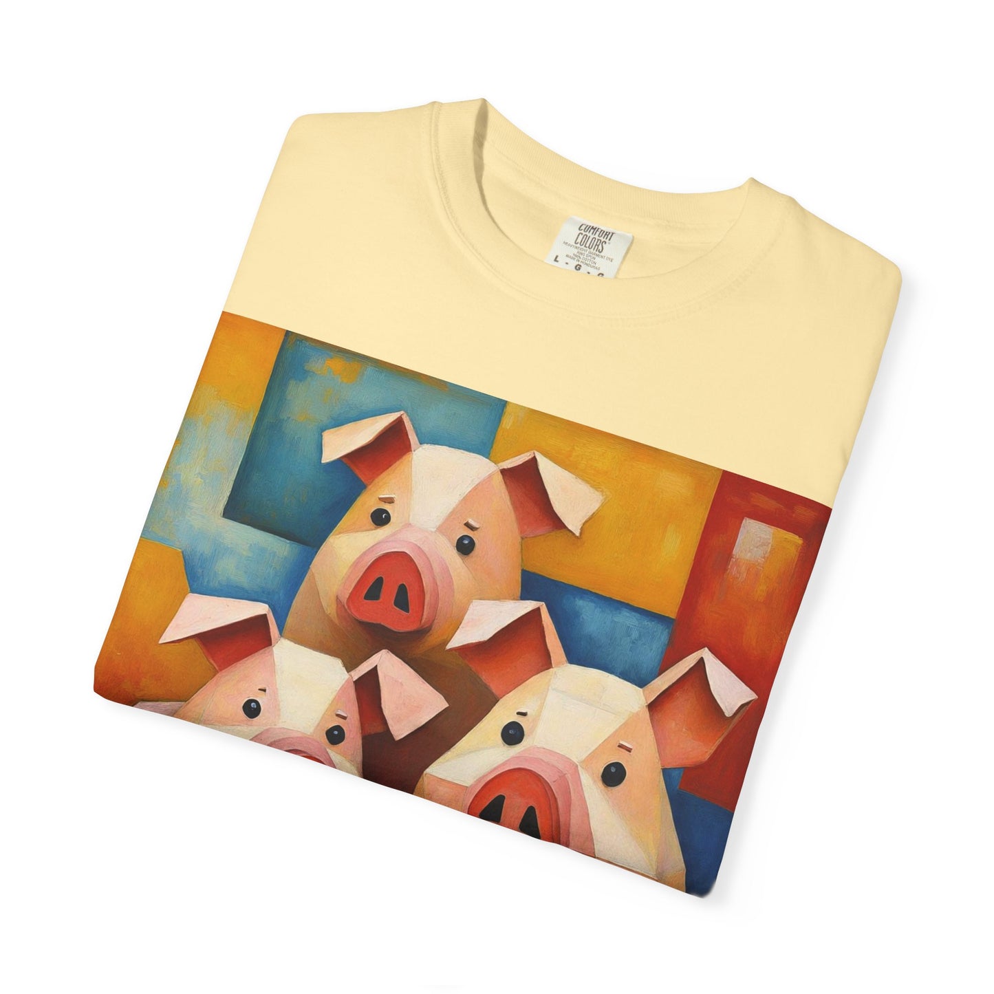 Pig Art T-Shirt, Funny Farm Tee, Animal Lover Gift, Unisex Graphic Tee, Cute Farmhouse Style, Casual Everyday Wear