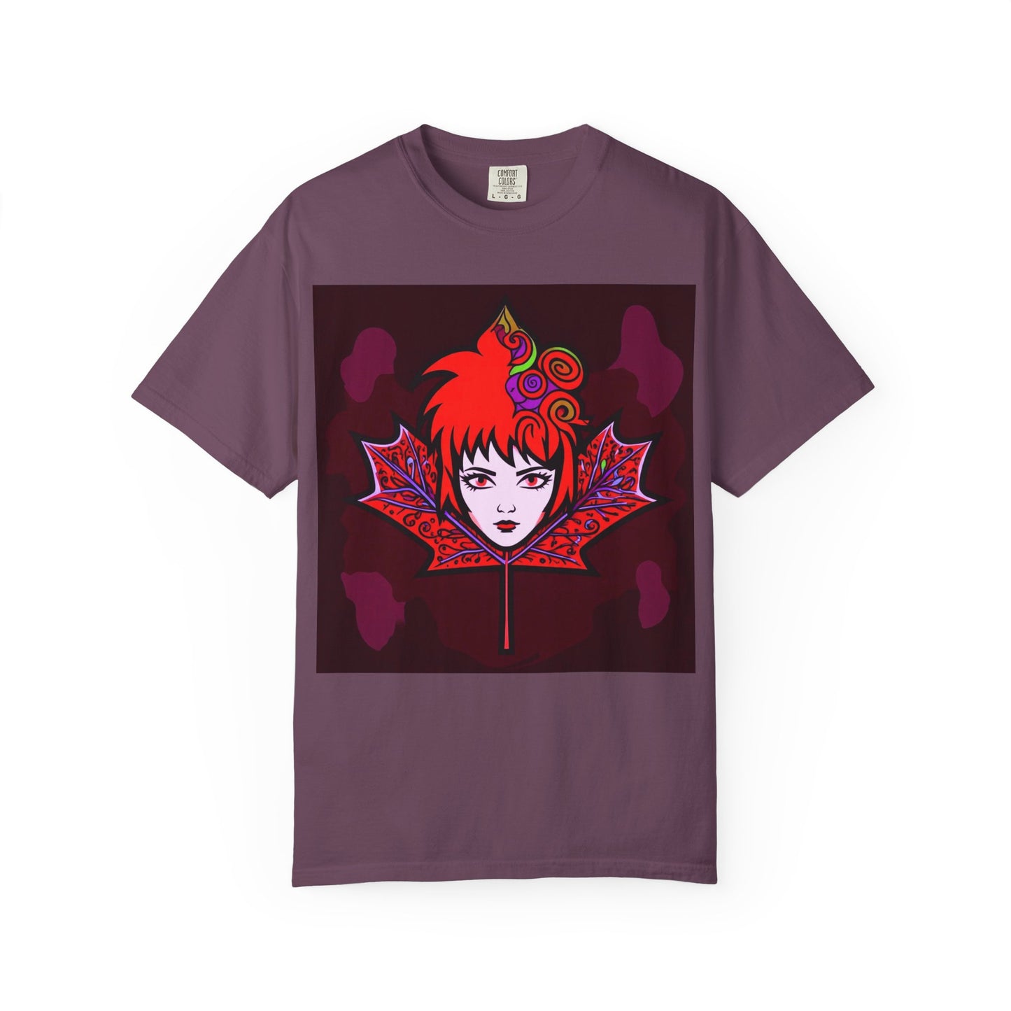 Emily The Maple Leaf Vibrant Art T-Shirt, Bohemian Graphic Tee, Unique Artwear, Gift for Art Lovers, Festival Clothing, Unisex Fashion, Canadian Patriots