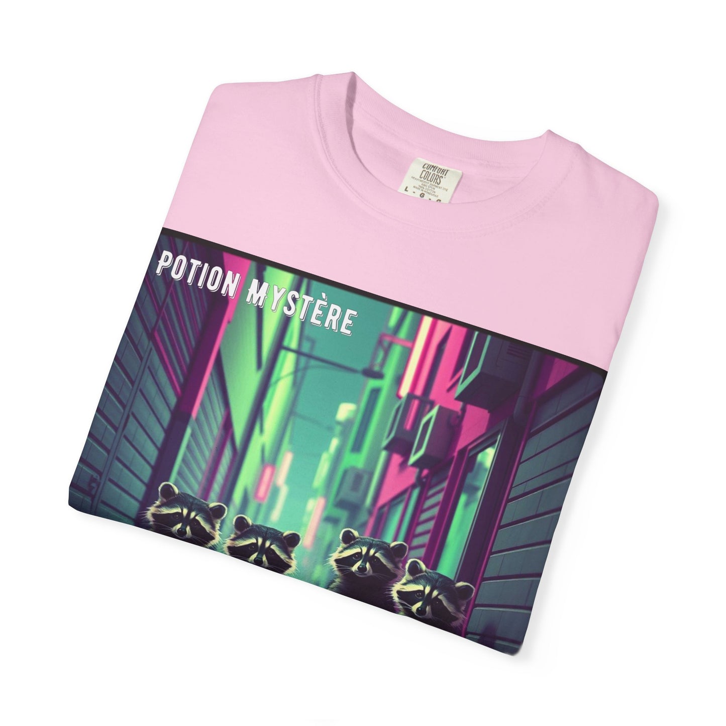 'On Est Né Pour Des Ti Pains' par Potion Mystère, Racoons Graphic Tee for Nature Lovers, Unisex Shirt for Pop Punk Song, Gift for Gamers, Casual Wear, Eco-Friendly Apparel