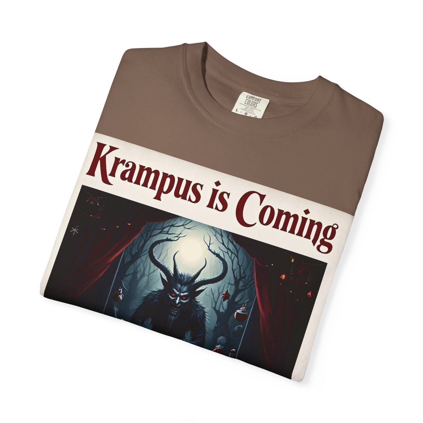 Krampus is Coming Unisex T-Shirt, Holiday Apparel, Christmas Gift, Cozy Casual Wear, Horror Theme Tee