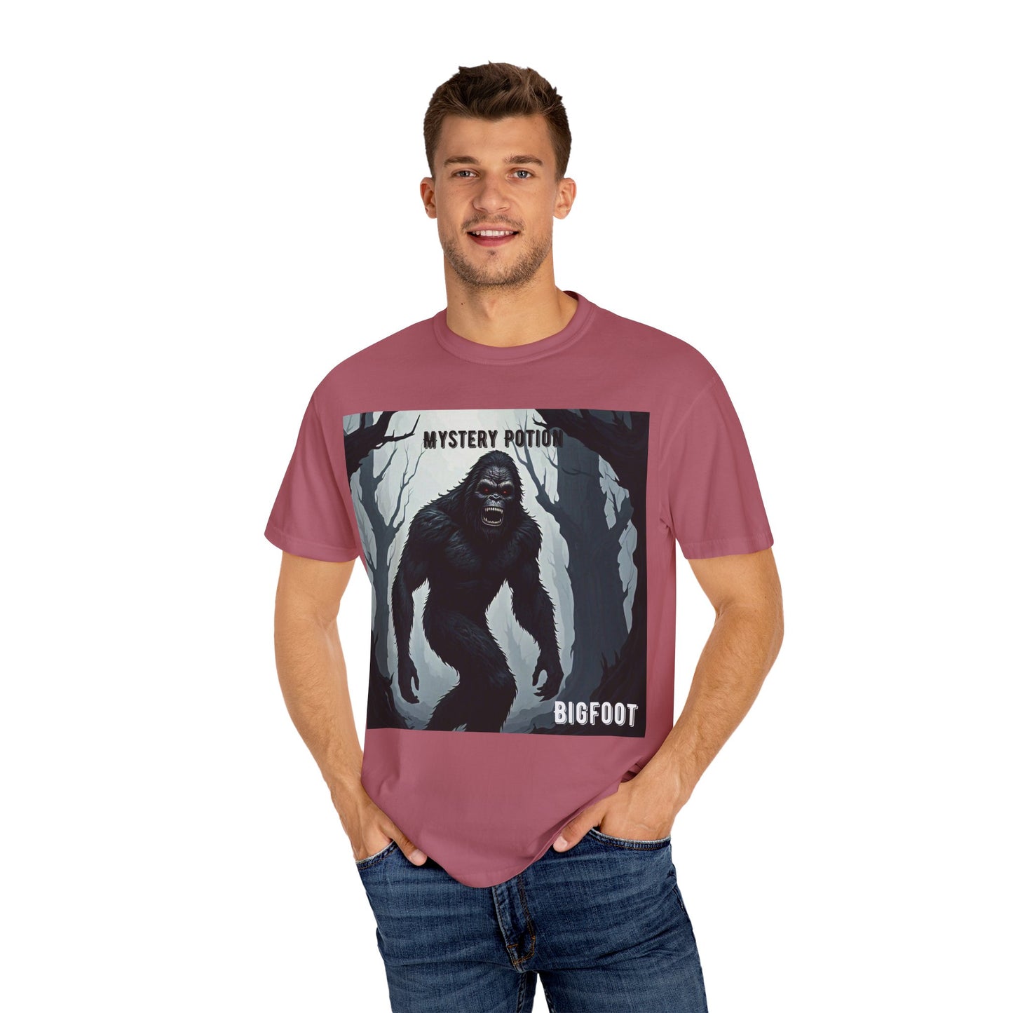 Bigfoot by Mystery Potion T-shirt, Unisex Statement Tee, Gift for Nature Lovers, Outdoor Adventure Shirt, Fun Graphic Tee